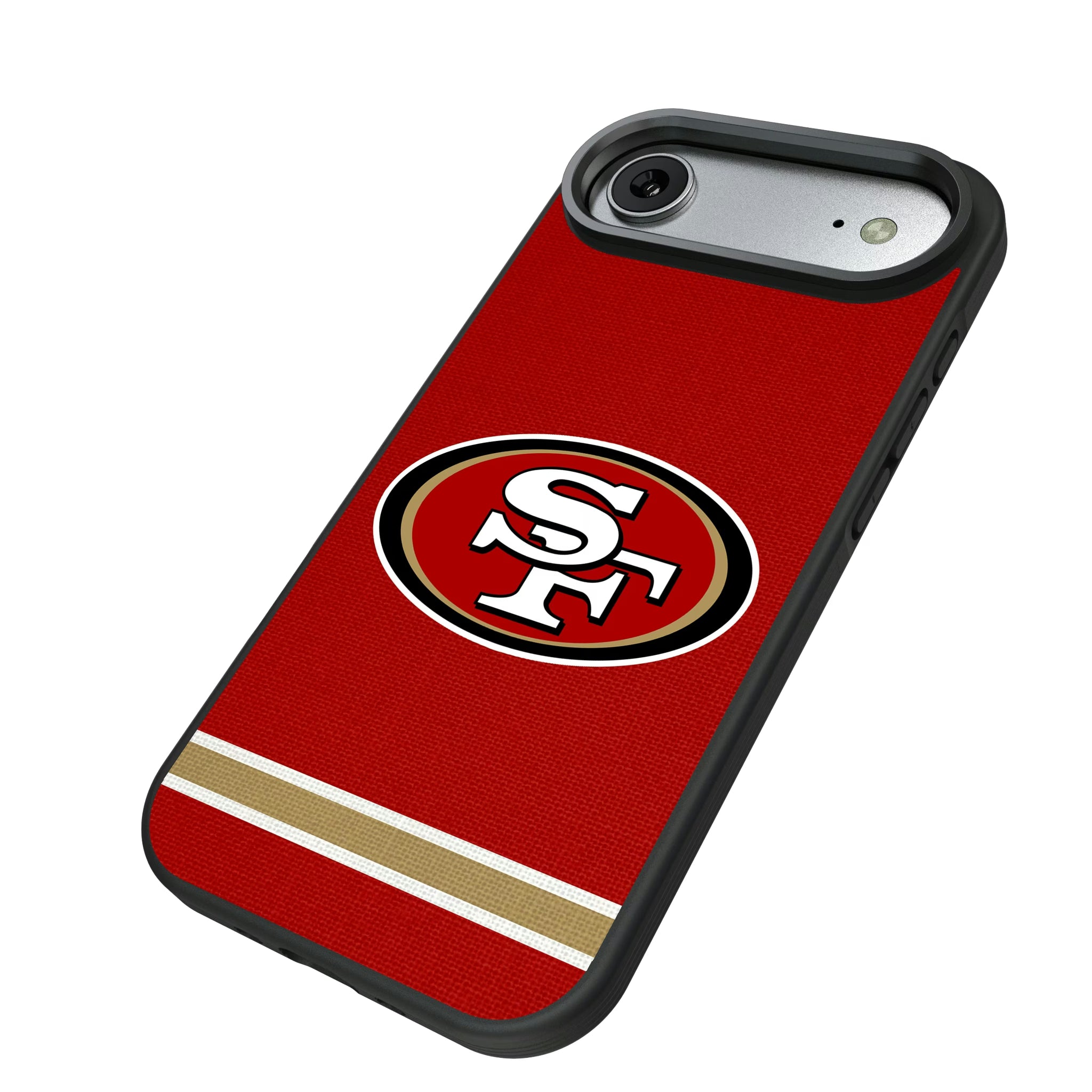 San Francisco 49ers Stripe iPhone Bump Phone Case for Apple iPhone - Isometric View#Device_iPhone Air