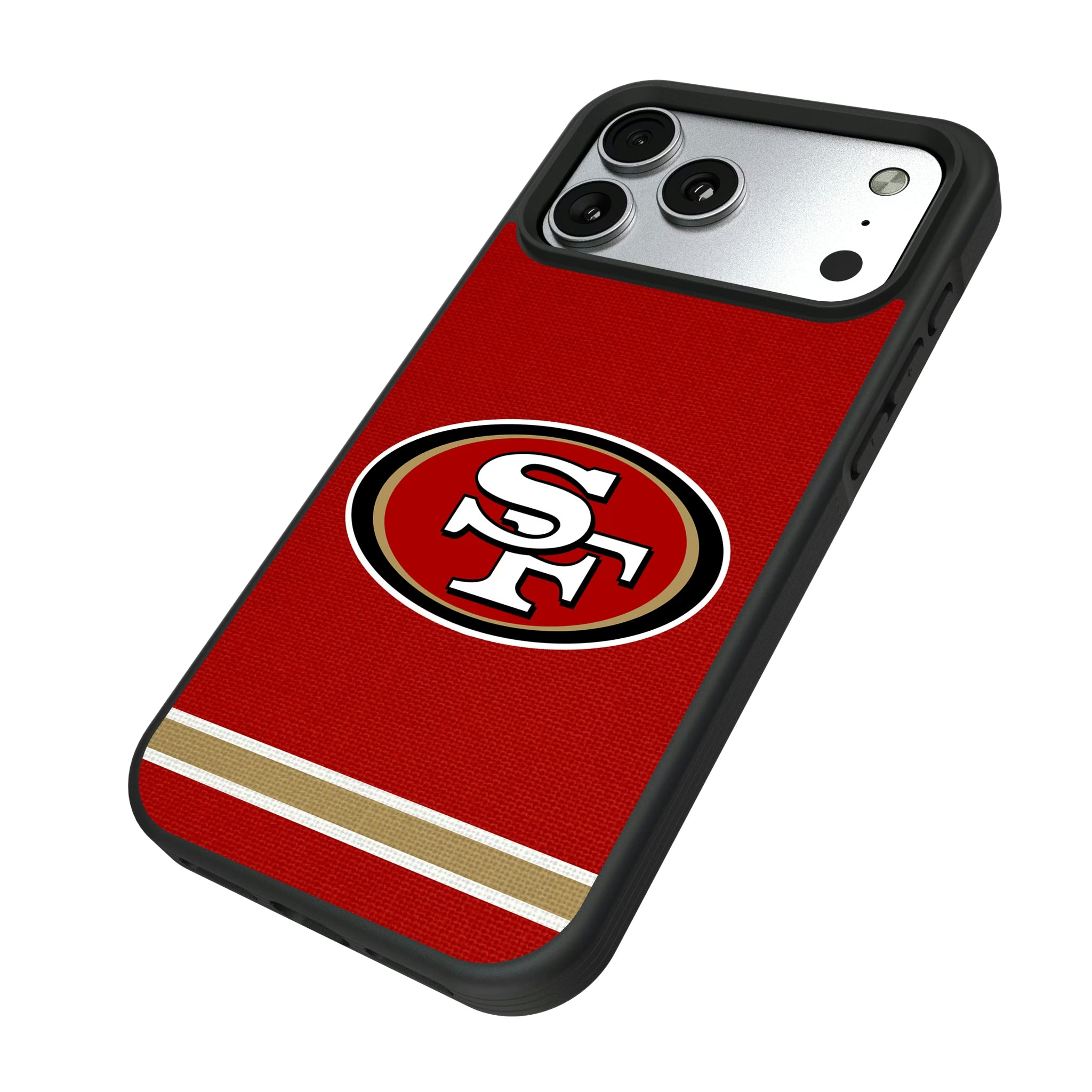 San Francisco 49ers Stripe iPhone Bump Phone Case for Apple iPhone - Isometric View#Device_iPhone 17 Pro Max