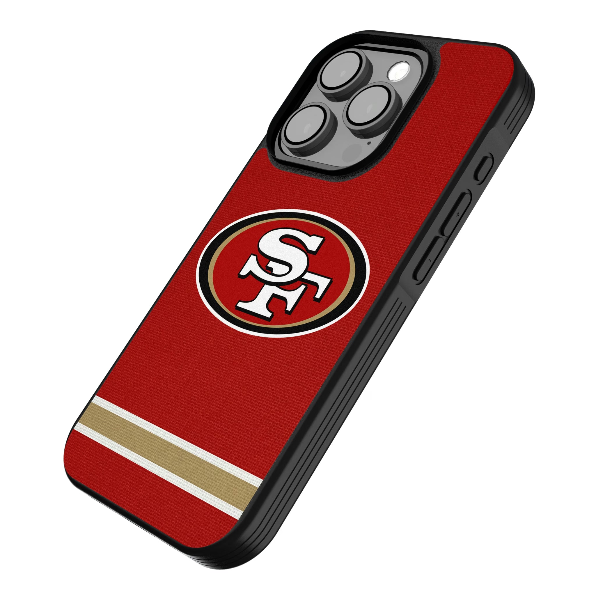 San Francisco 49ers Stripe iPhone Bump Phone Case for Apple iPhone - Isometric View