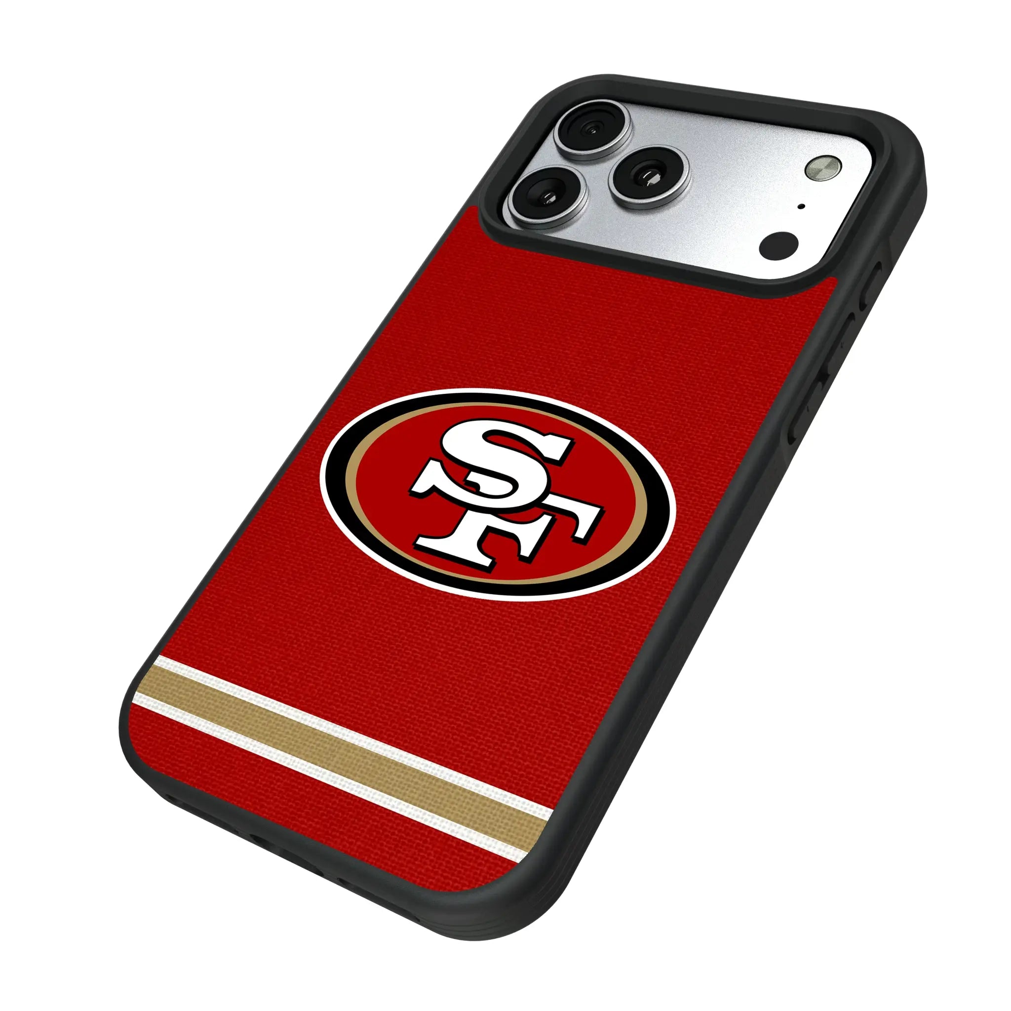 San Francisco 49ers Stripe iPhone Bump Phone Case for Apple iPhone - Isometric View#Device_iPhone 17 Pro Max