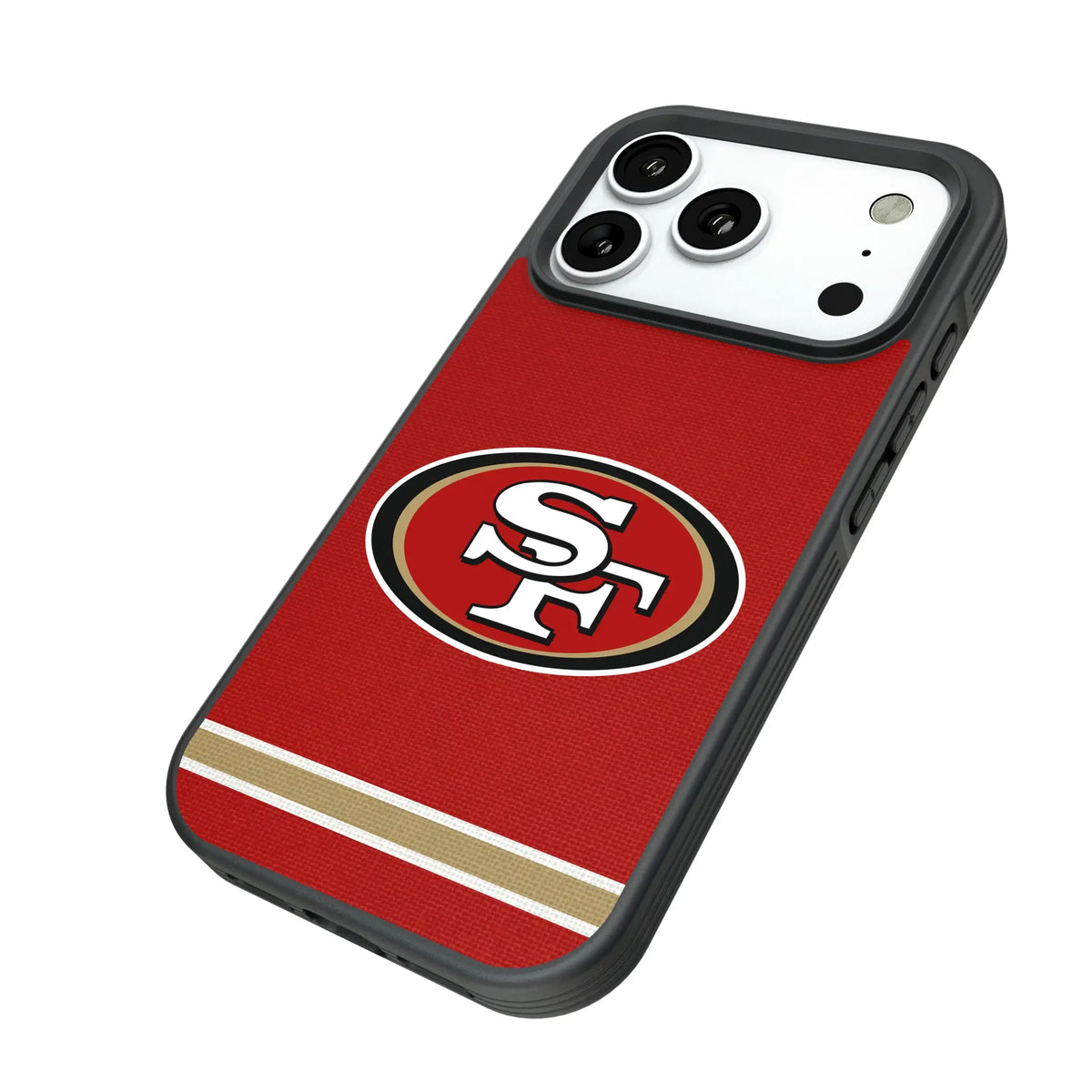 San Francisco 49ers Stripe iPhone Bump Phone Case for Apple iPhone - Isometric View#Device_iPhone 18 Pro