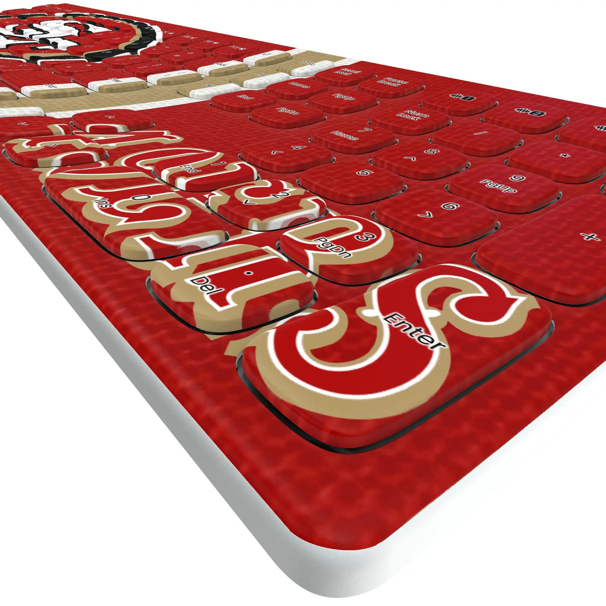 San Francisco 49ers Stripe KKB605 Curved Wireless Keyboard - Detail