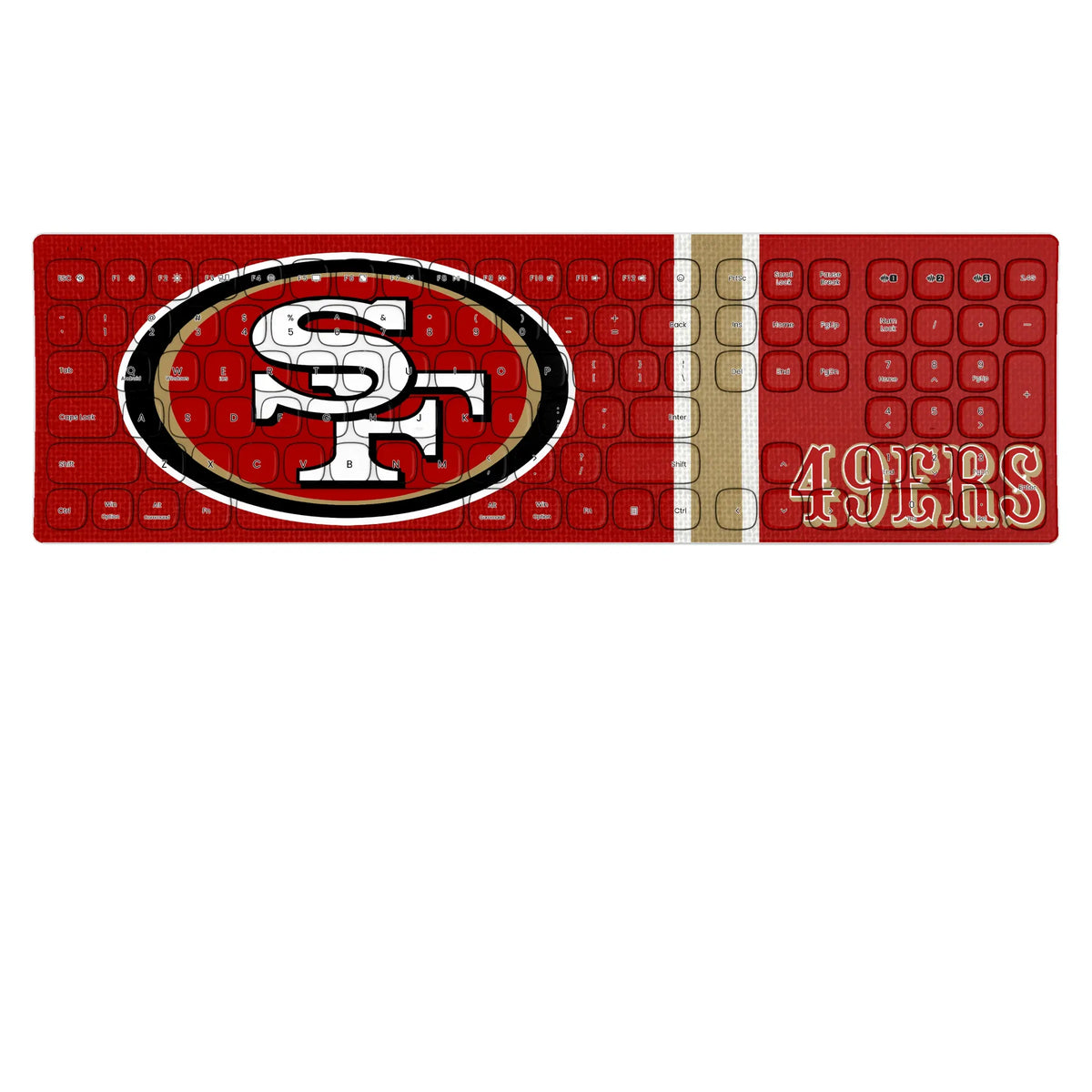 San Francisco 49ers Stripe KKB605 Curved Wireless Keyboard