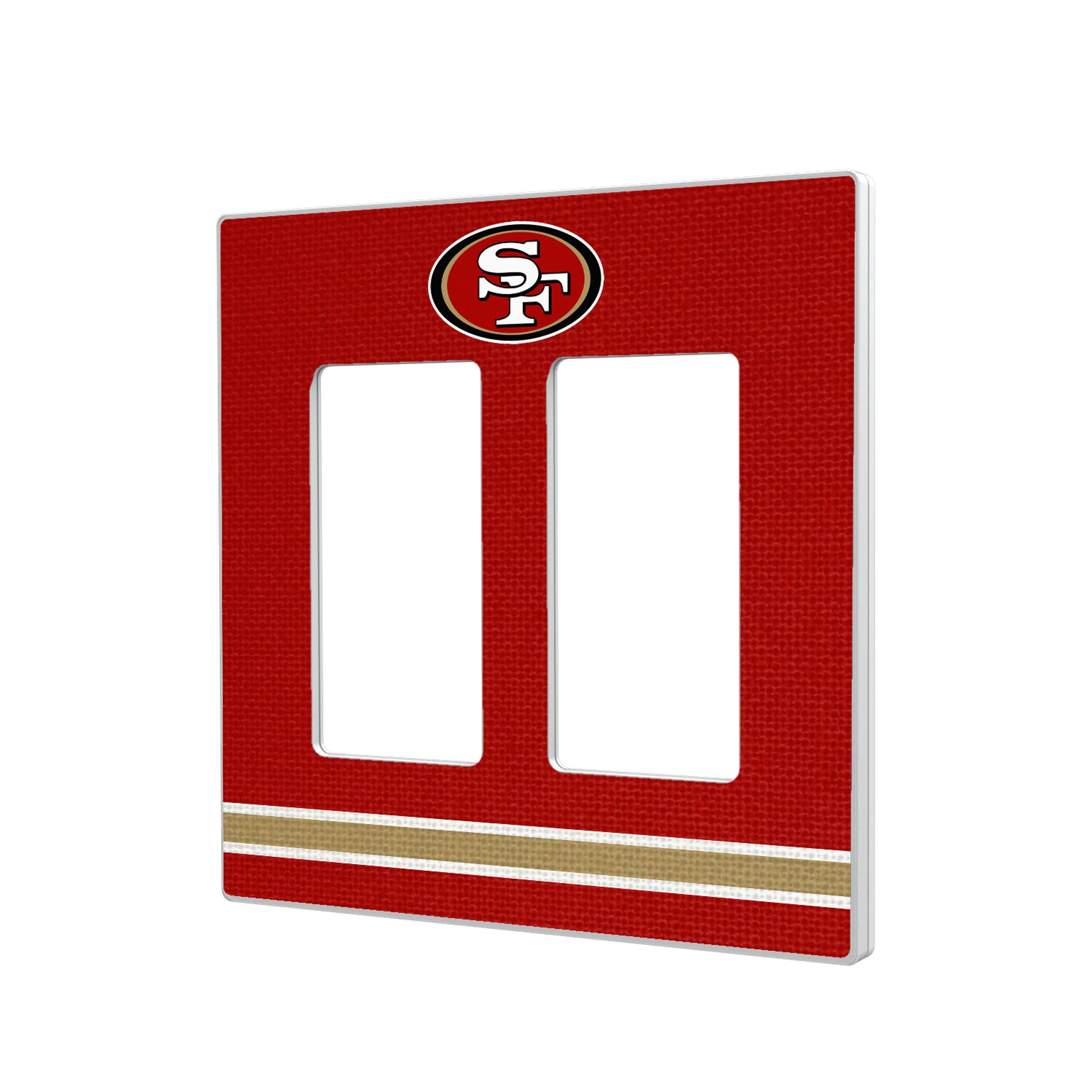 San Francisco 49ers Stripe Hidden-Screw Light Switch Plate#Style_Double Rocker