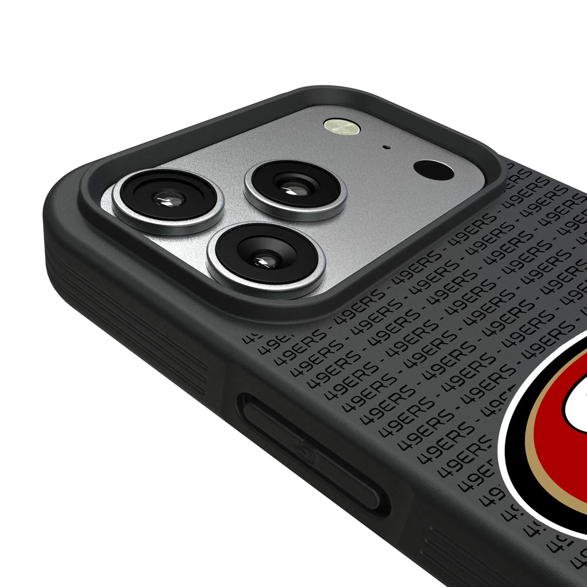 San Francisco 49ers Text Backdrop iPhone Bump Phone Case for Apple iPhone - Detail#Device_iPhone 17 Pro