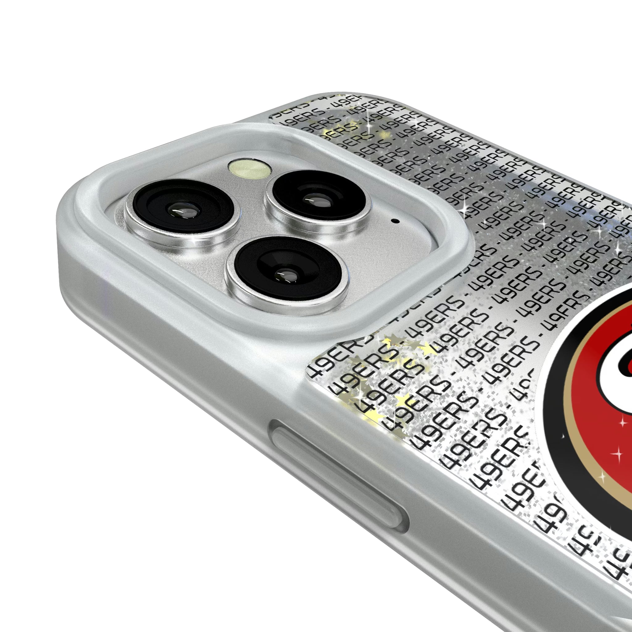 San Francisco 49ers Text Backdrop iPhone Glitter Phone Case for Apple iPhone - Detail#Device_iPhone 16 Pro