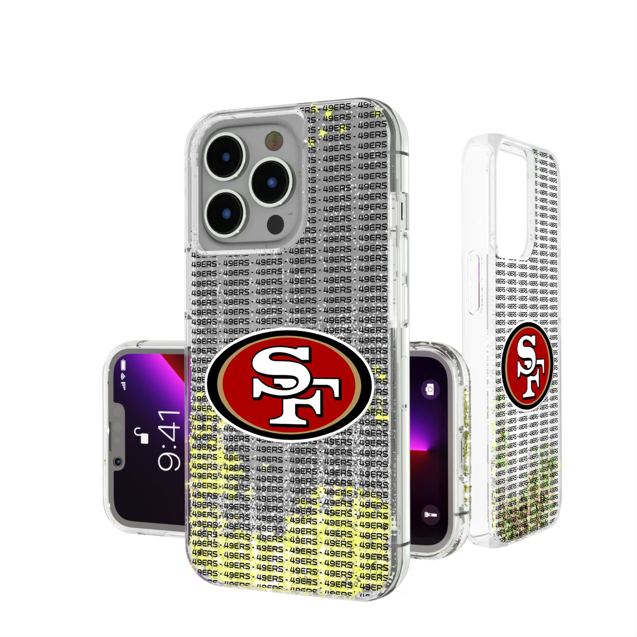 San Francisco 49ers Text Backdrop iPhone Glitter Phone Case for Apple iPhone