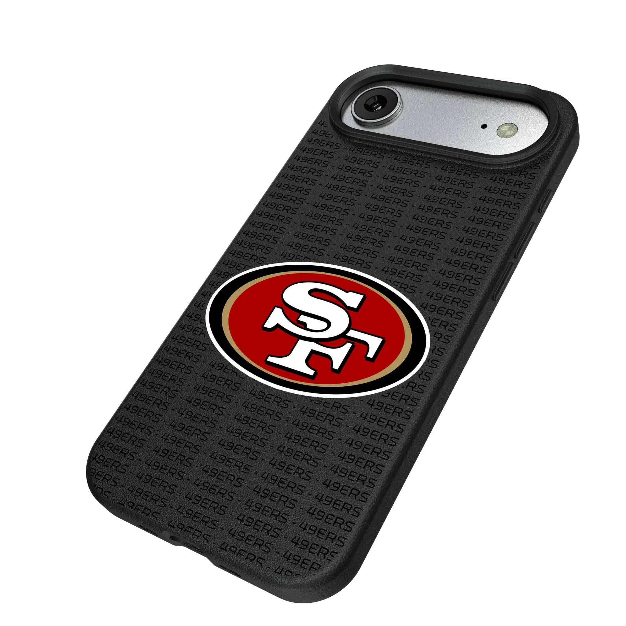 San Francisco 49ers Text Backdrop iPhone MagSafe Compatible Phone Case for Apple iPhone - Isometric View#Device_iPhone Air