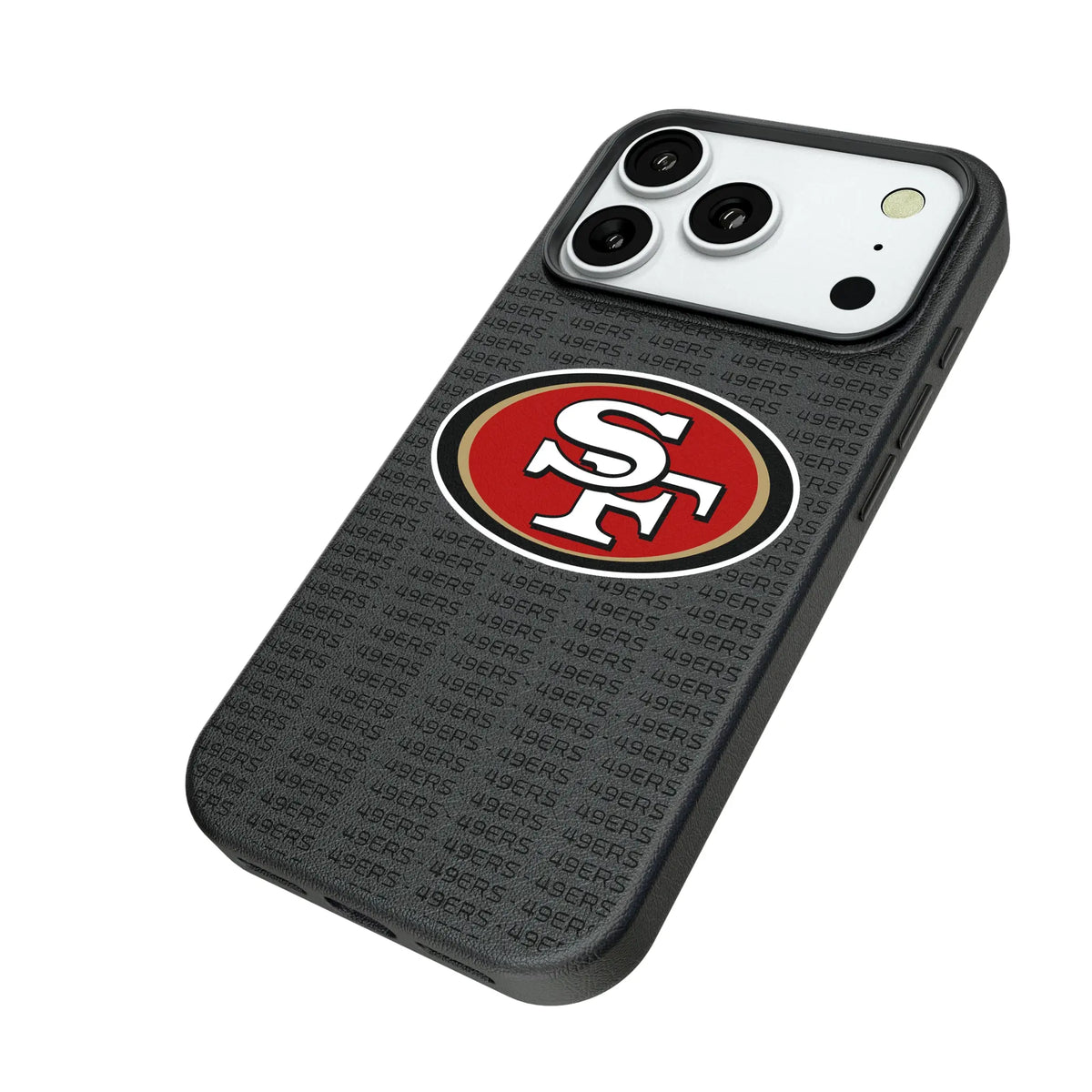 San Francisco 49ers Text Backdrop iPhone MagSafe Compatible Phone Case for Apple iPhone - Isometric View#Device_iPhone 18 Pro