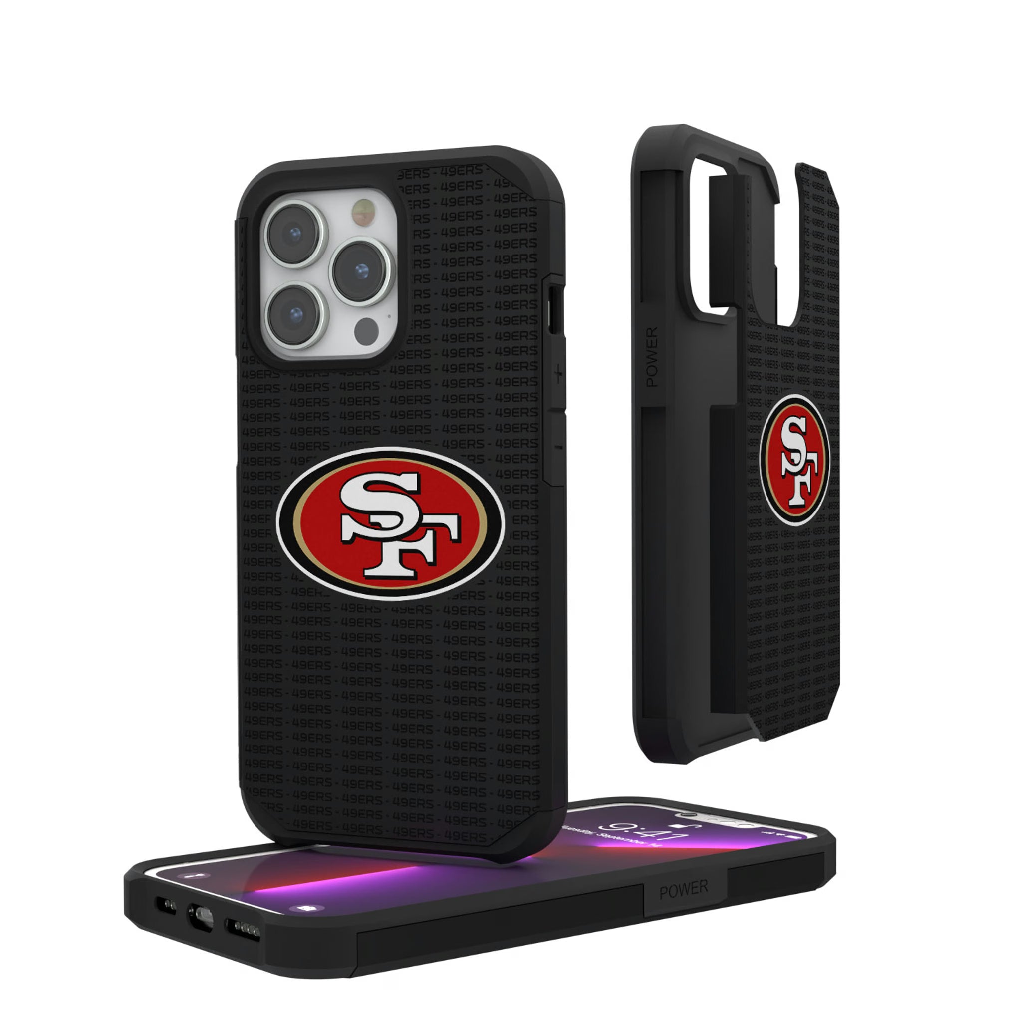 San Francisco 49ers Text Backdrop iPhone Rugged Phone Case for Apple iPhone