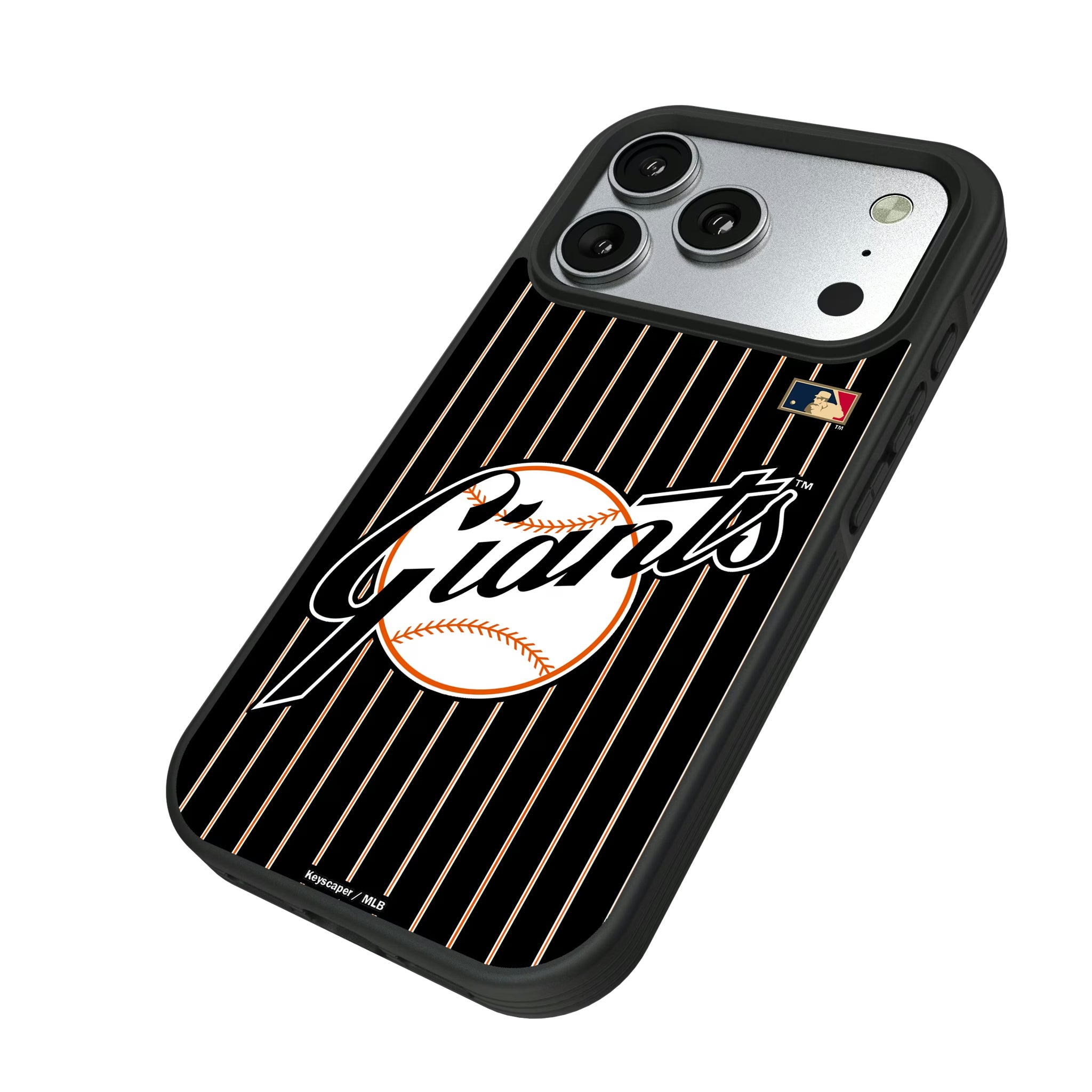 San Francisco Giants 1958-1967 - Cooperstown Collection Pinstripe iPhone Bump Phone Case for Apple iPhone - Isometric View#Device_iPhone 17 Pro