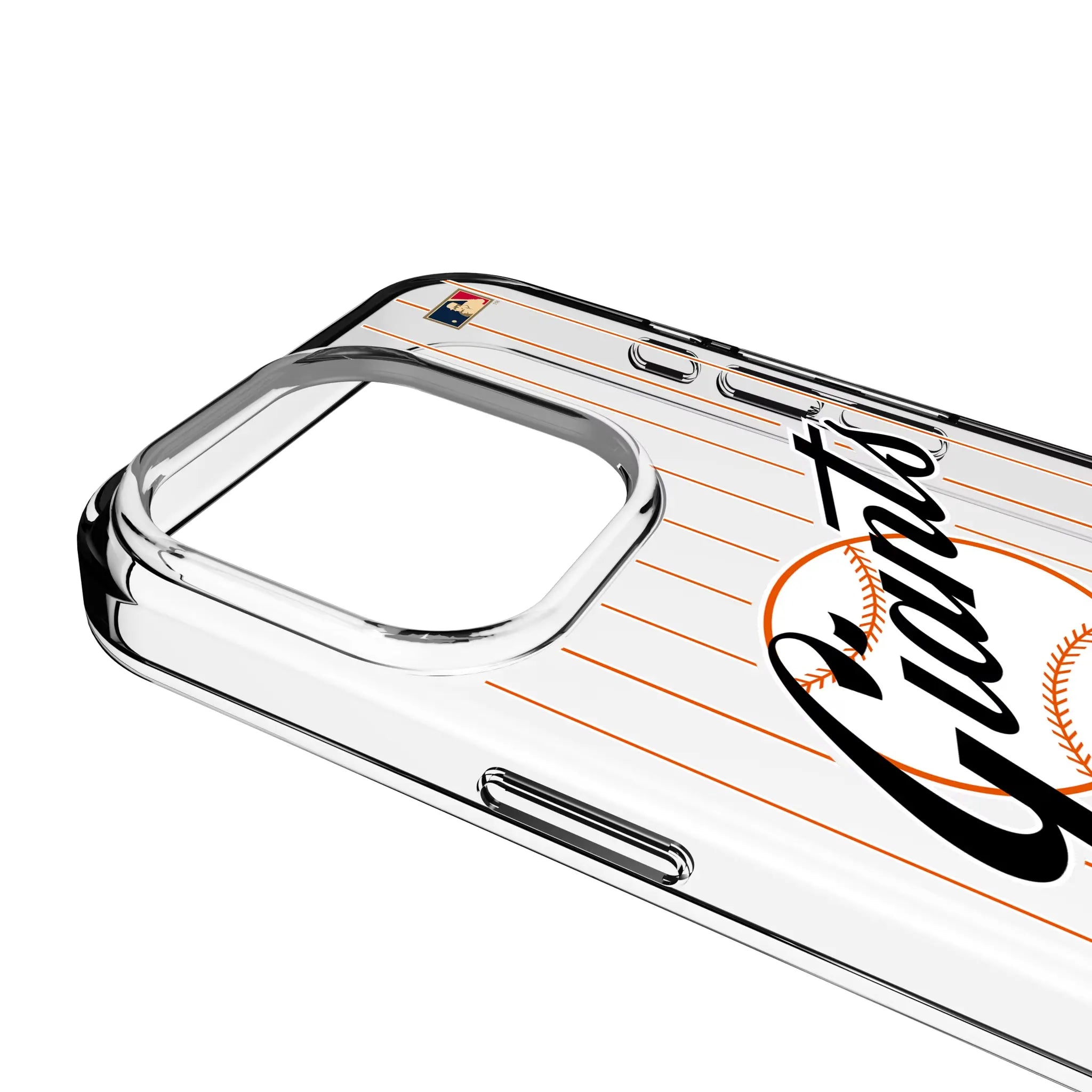 San Francisco Giants 1958-1967 - Cooperstown Collection Pinstripe iPhone Clear Phone Case for Apple iPhone - Detail