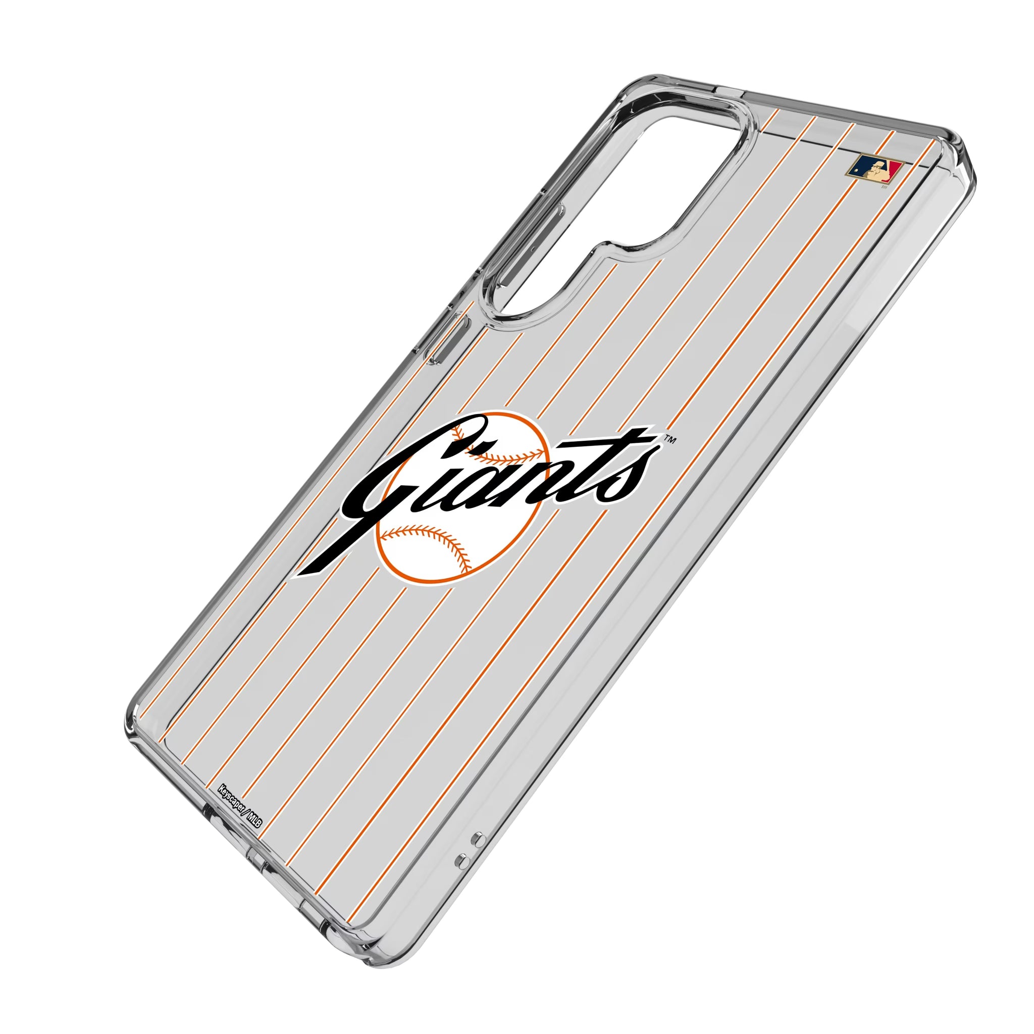 San Francisco Giants 1958-1967 - Cooperstown Collection Pinstripe Galaxy Clear Phone Case for Samsung Galaxy - Isometric View