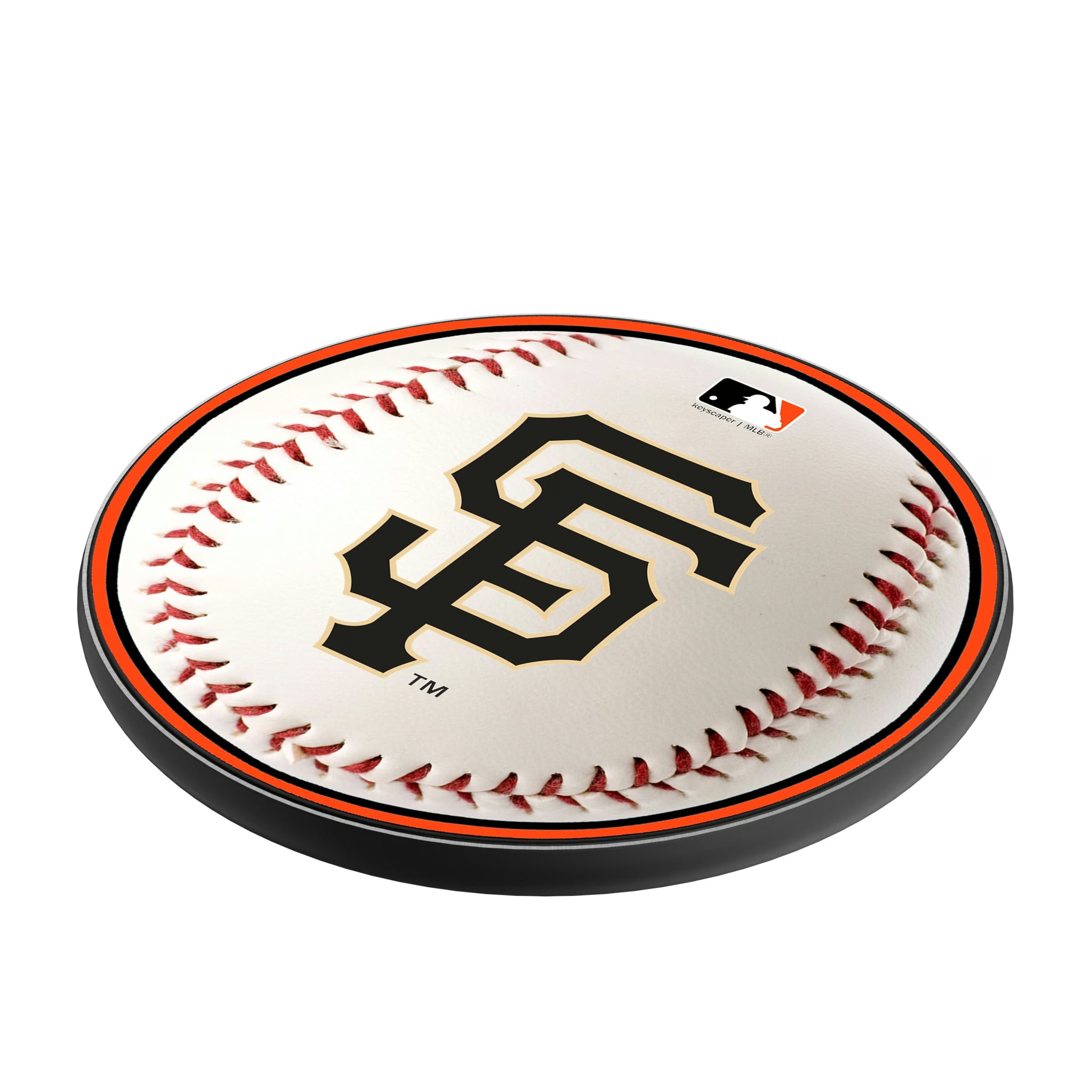 San Francisco Giants Baseball 15-Watt Wireless Charger - Isometric View