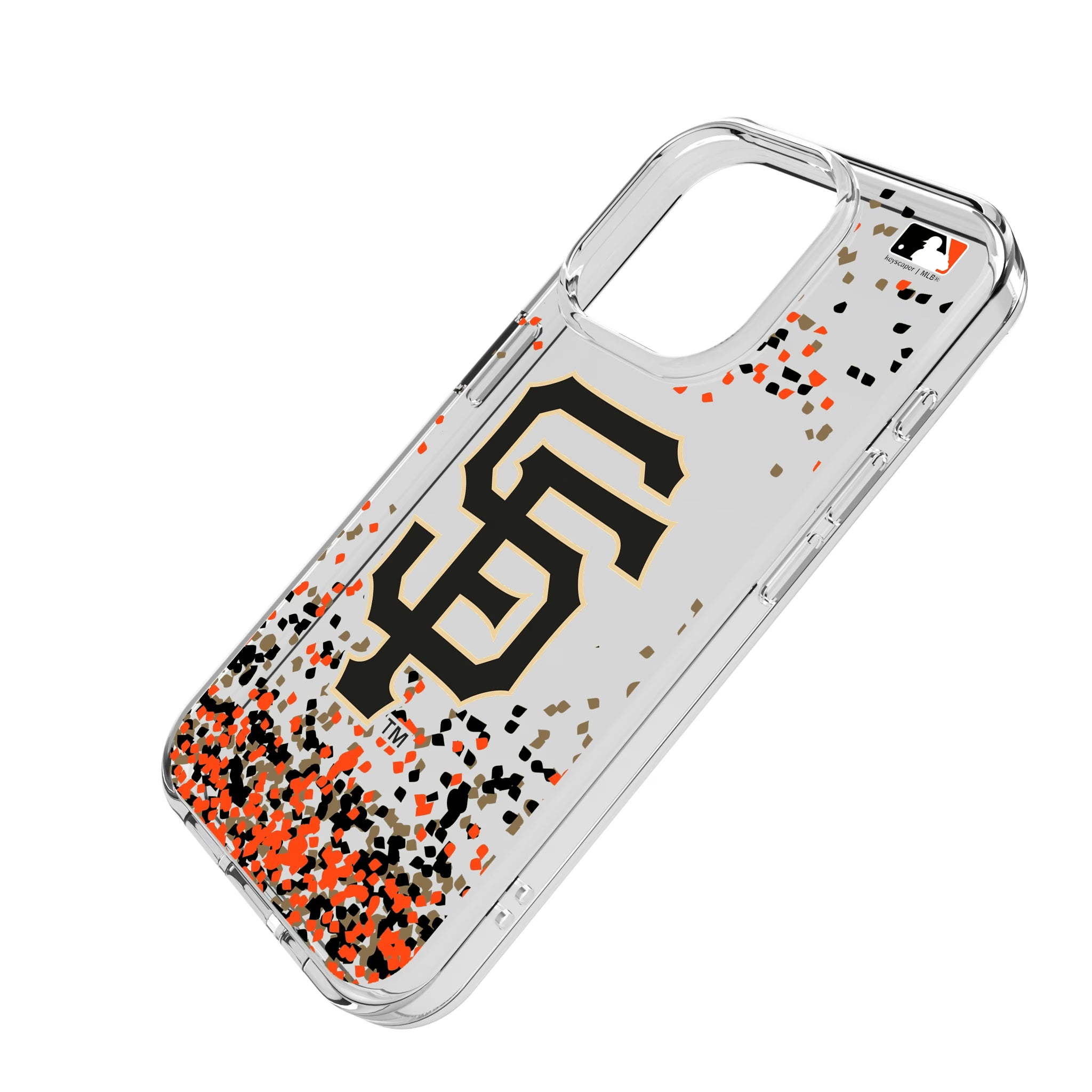 San Francisco Giants Confetti iPhone Clear Phone Case for Apple iPhone - Isometric View