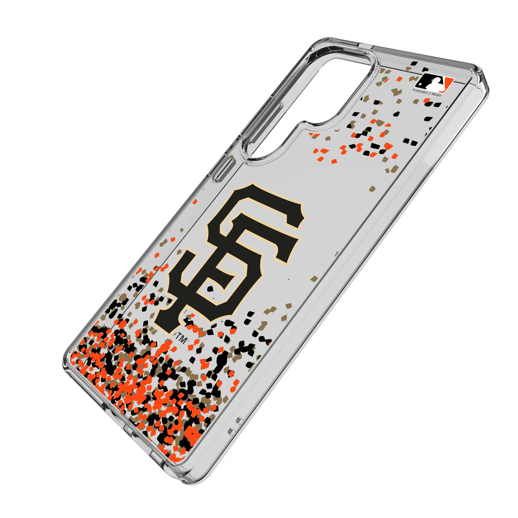 San Francisco Giants Confetti Galaxy Clear Phone Case for Samsung Galaxy - Isometric View