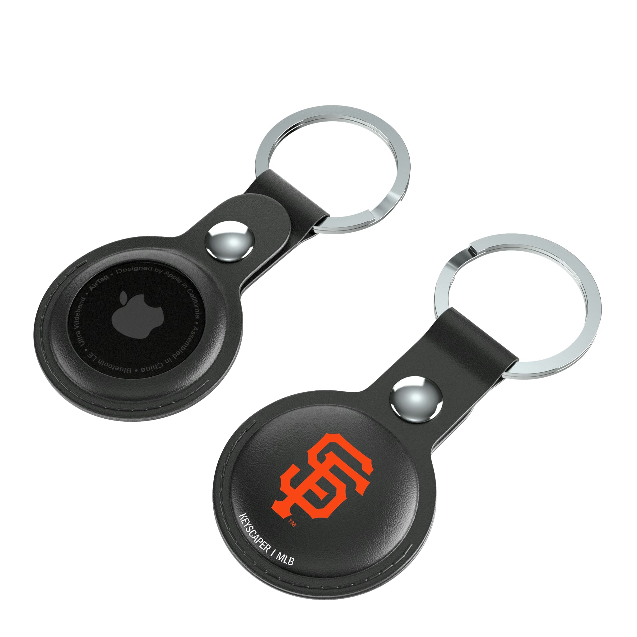 San Francisco Giants Insignia AirTag Black Airtag Holder 2-Pack - Isometric View