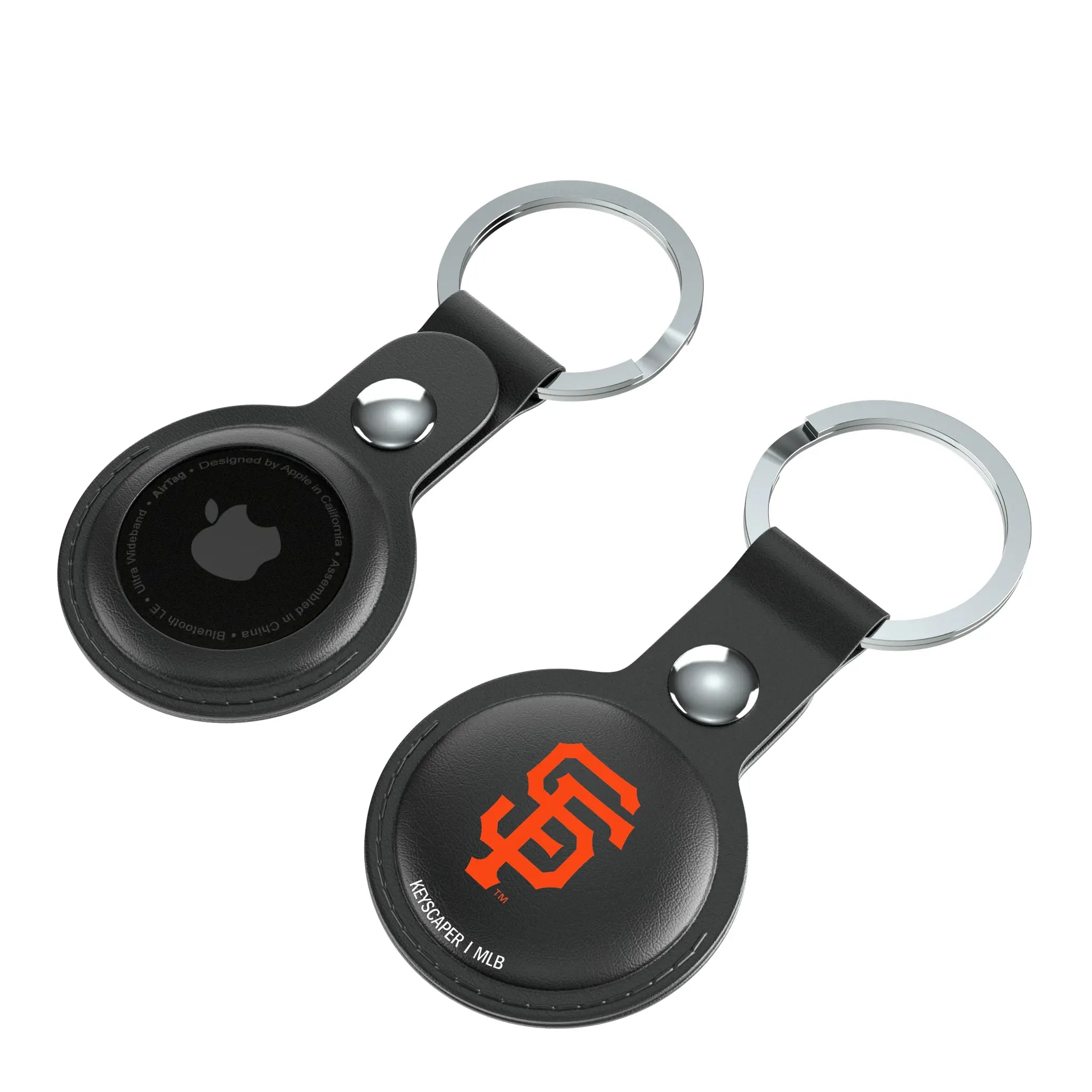 San Francisco Giants Insignia AirTag Black Airtag Holder 2-Pack - Isometric View