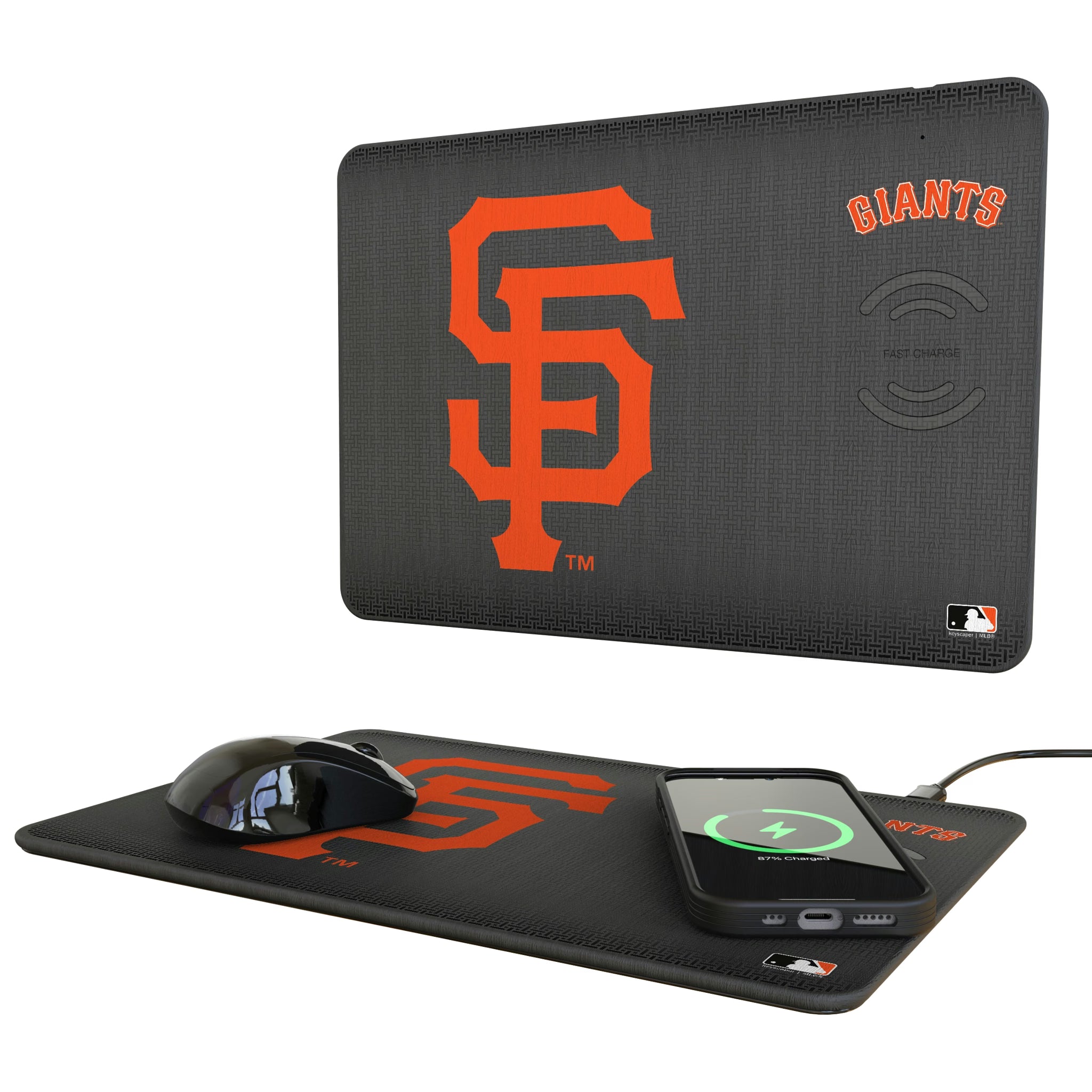 San Francisco Giants Linen 15-Watt Wireless Charger and Mouse Pad