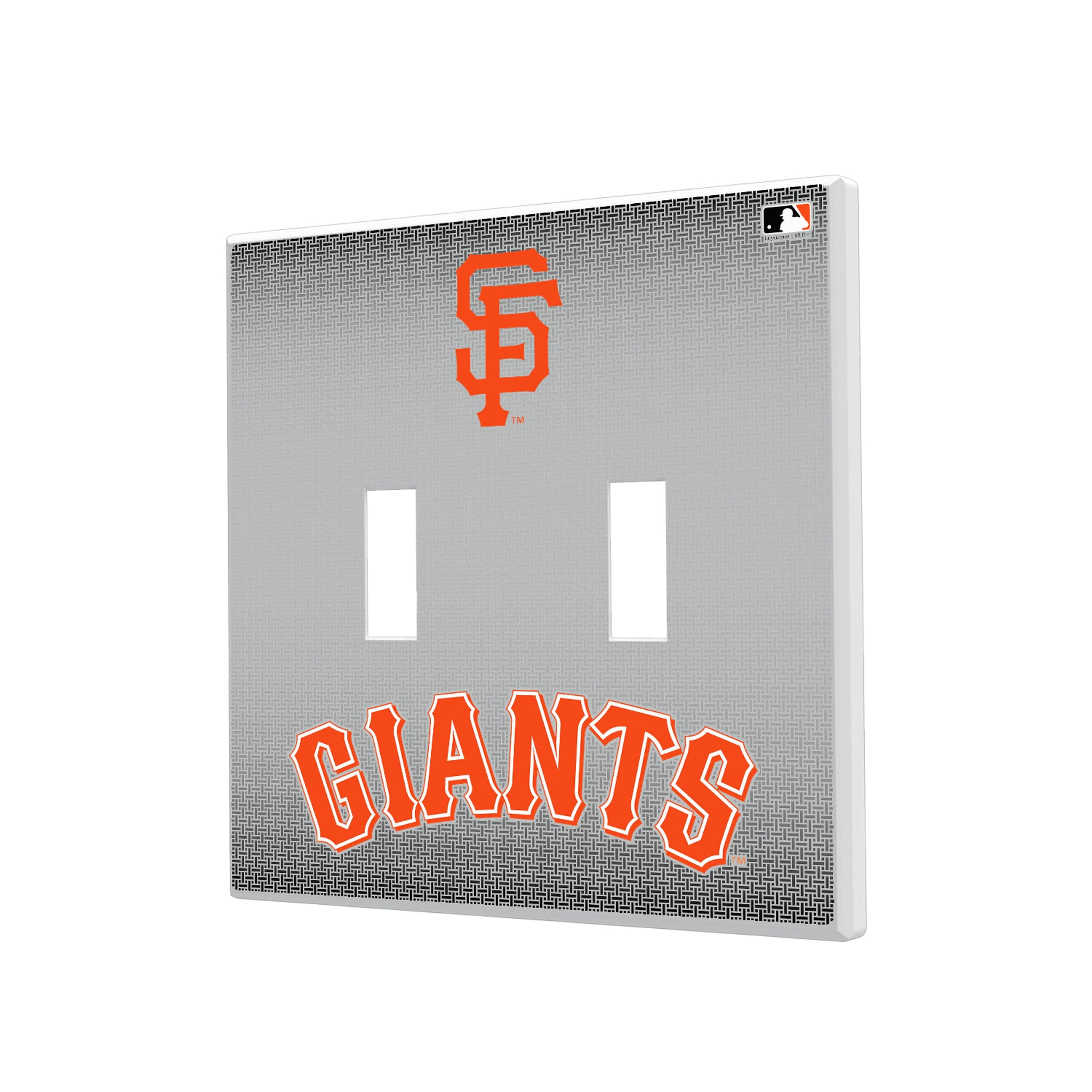 San Francisco Giants Linen Hidden-Screw Light Switch Plate#Style_Double Toggle