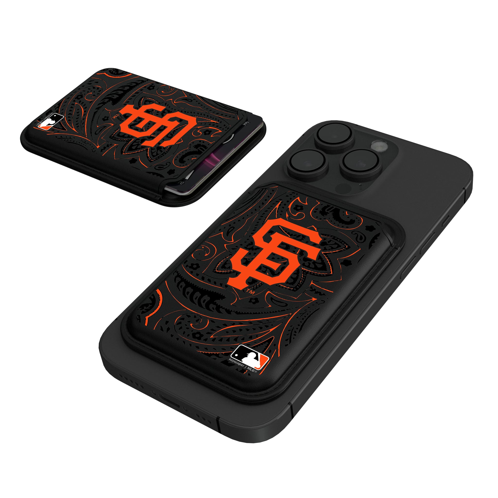 San Francisco Giants Paisley Black Magnetic Credit Card Wallet