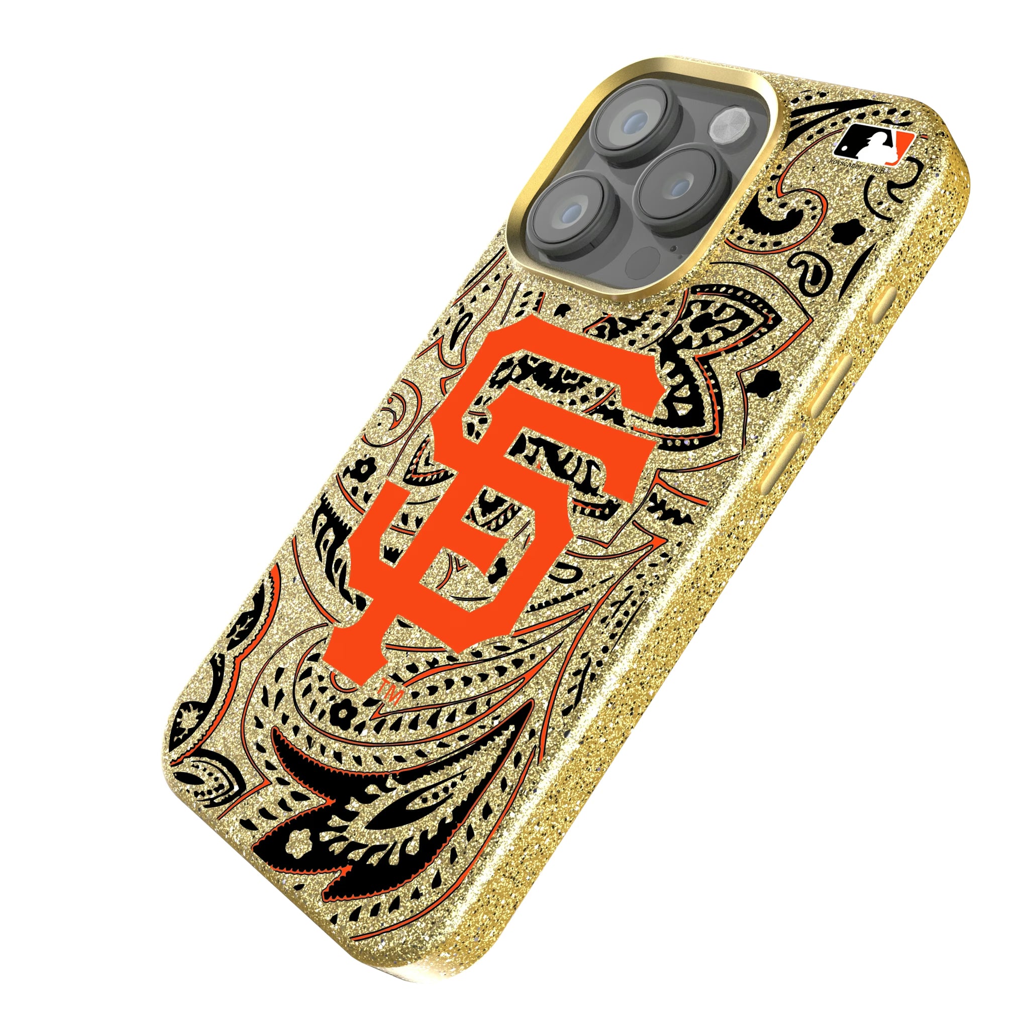 San Francisco Giants Paisley iPhone Bling Phone Case for Apple iPhone - Isometric View