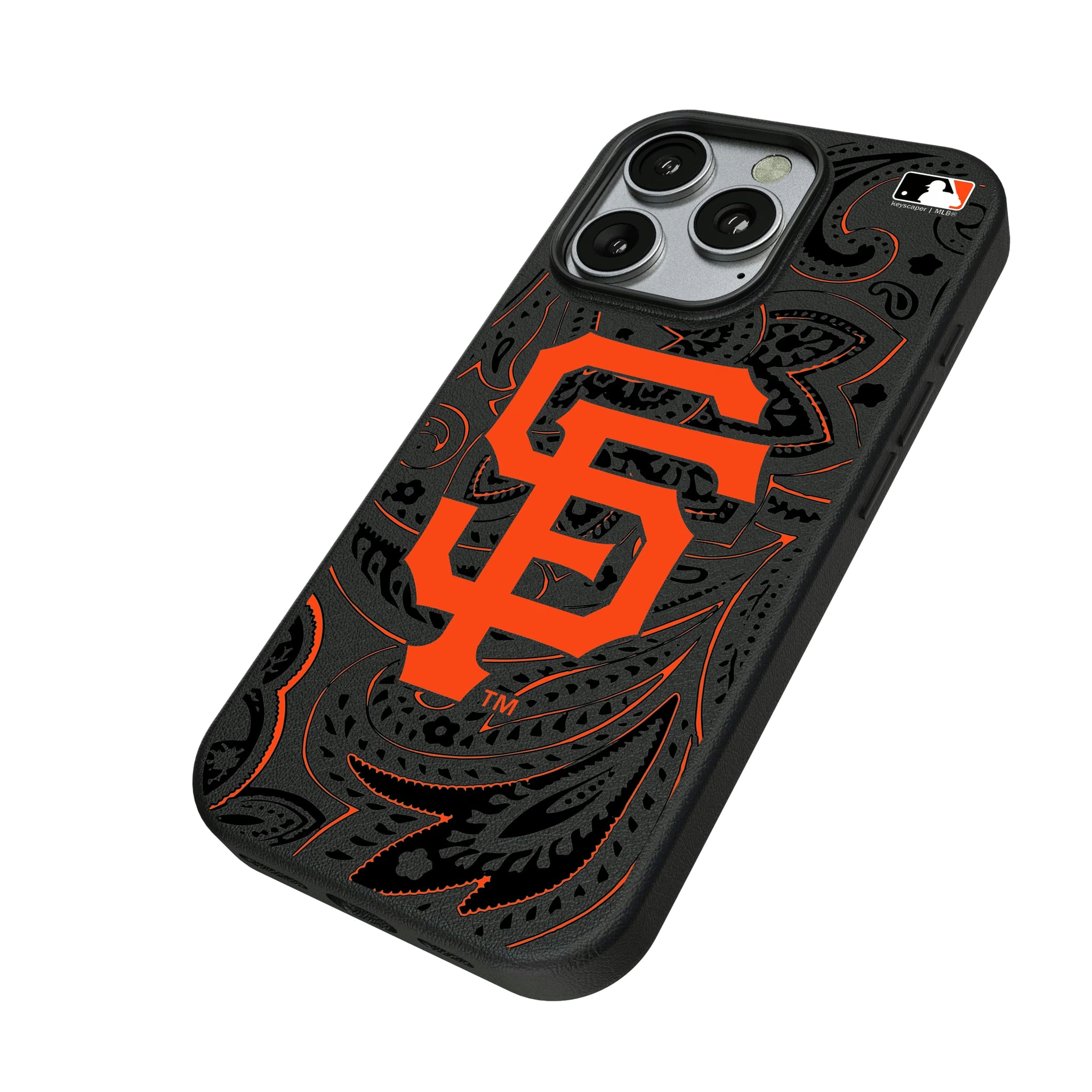 San Francisco Giants Paisley iPhone MagSafe Compatible Phone Case for Apple iPhone - Isometric View
