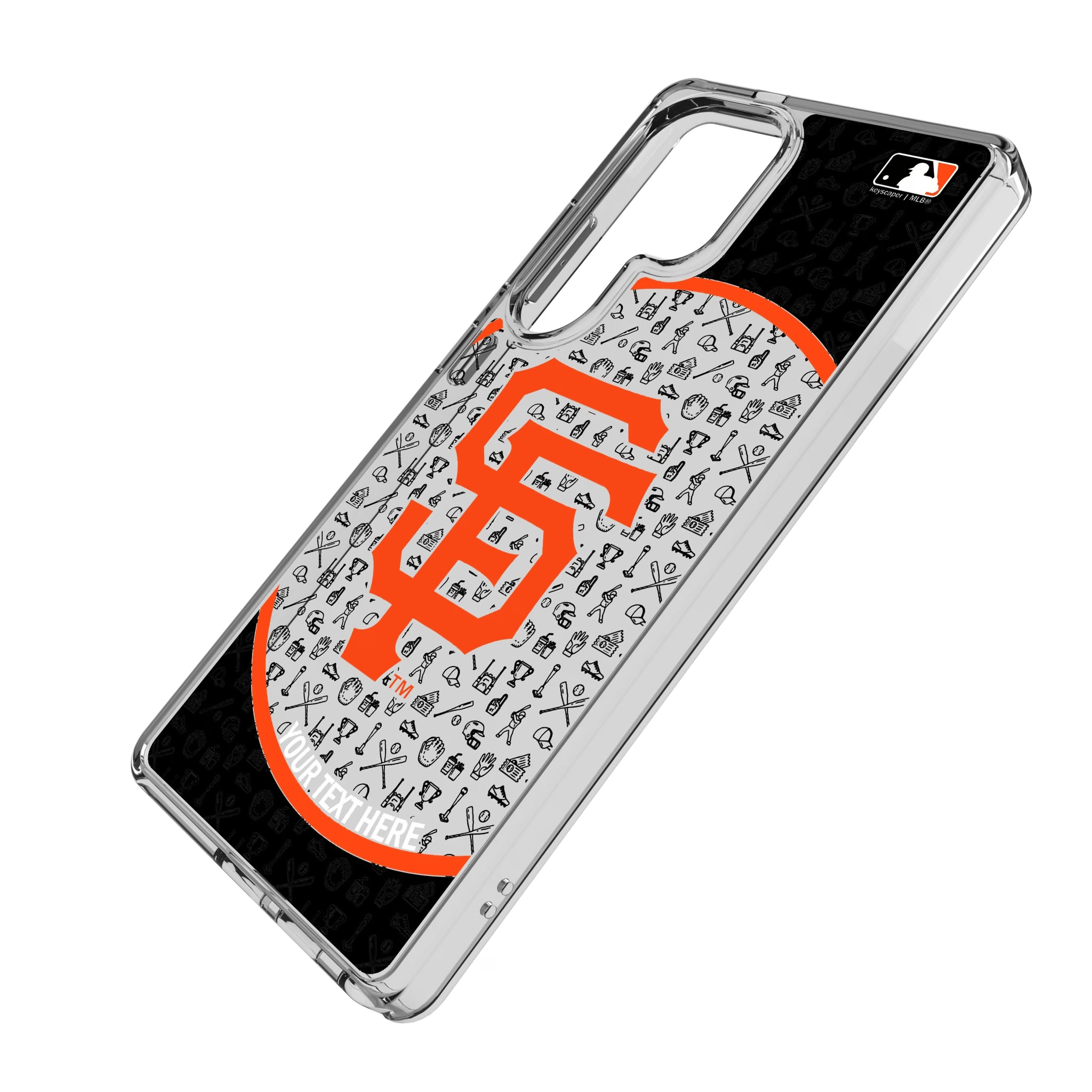 San Francisco Giants Personalized Circle Galaxy Clear Phone Case for Samsung Galaxy - Isometric View
