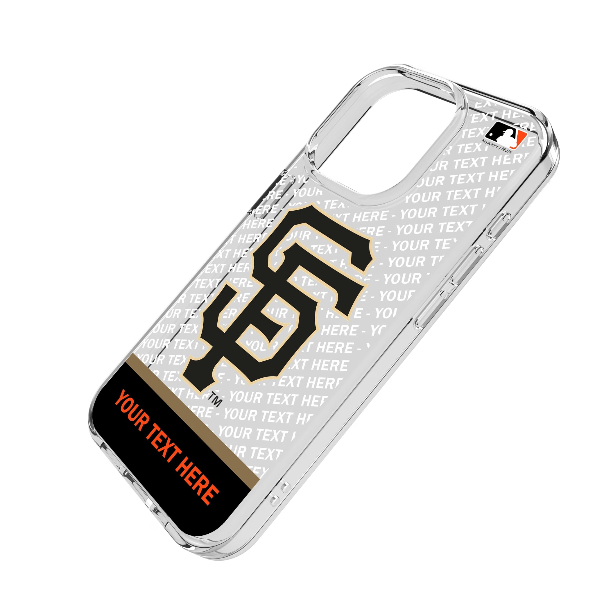 San Francisco Giants Personalized EndZone Plus iPhone Clear Phone Case for Apple iPhone - Isometric View