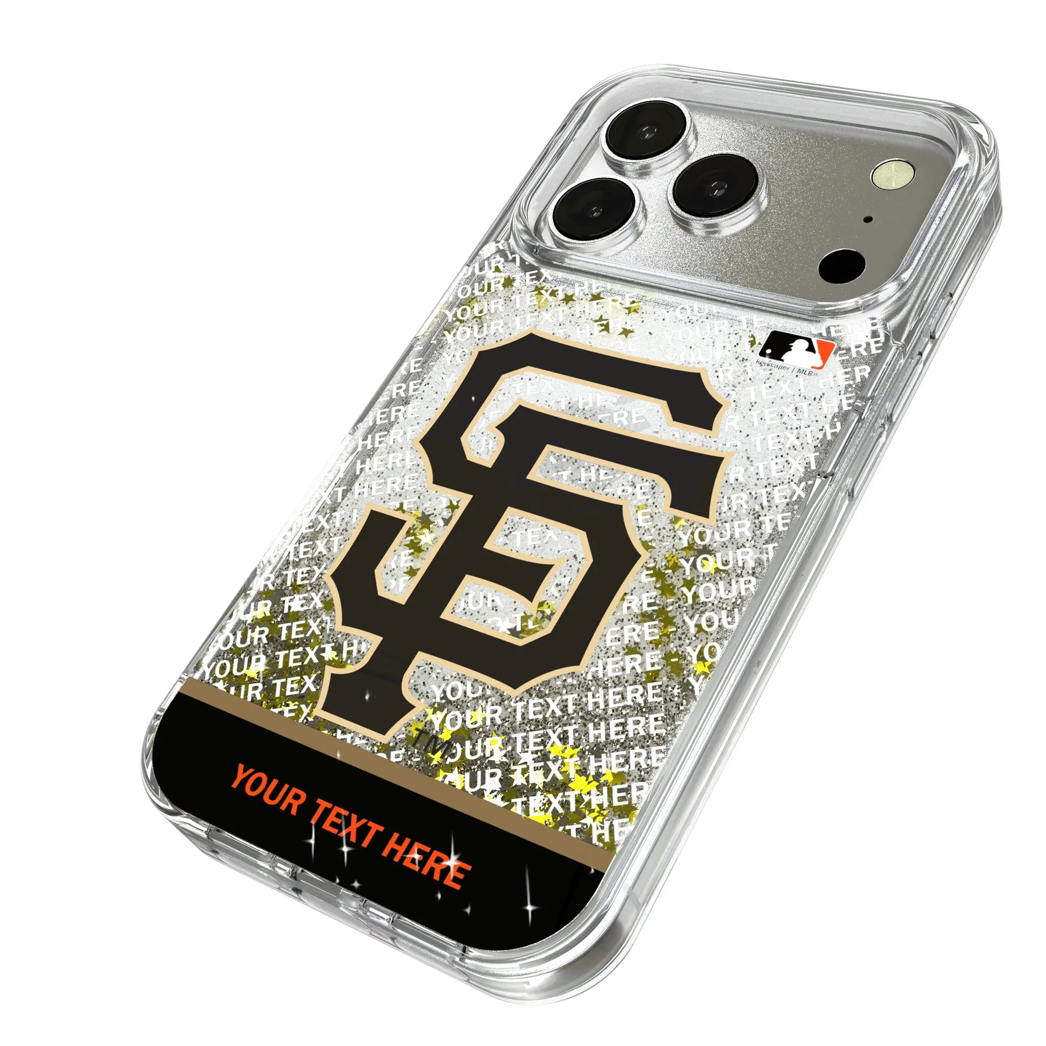 San Francisco Giants Personalized EndZone Plus iPhone Glitter Phone Case for Apple iPhone - Isometric View