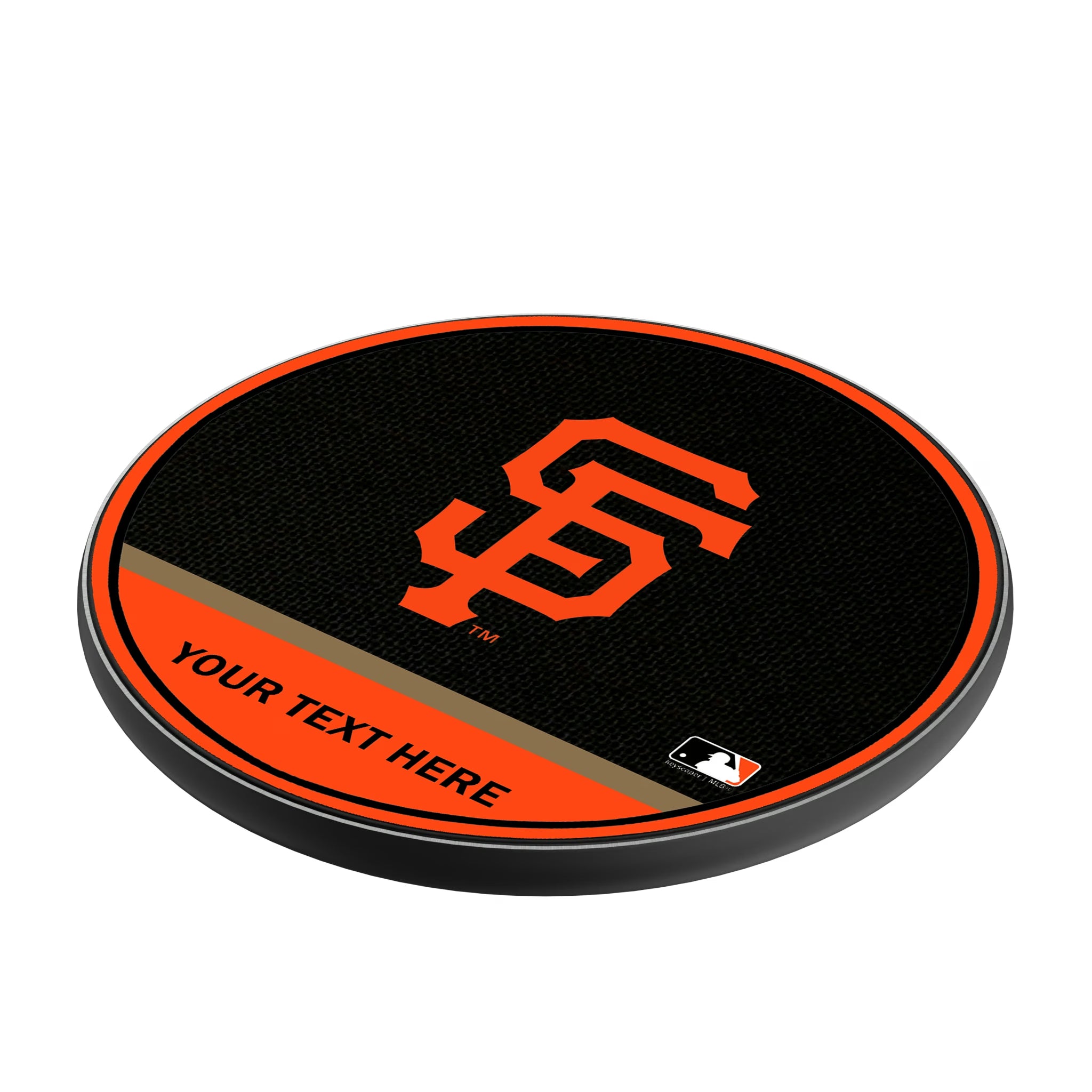 San Francisco Giants Personalized Endzone Solid 15-Watt Wireless Charger - Isometric View
