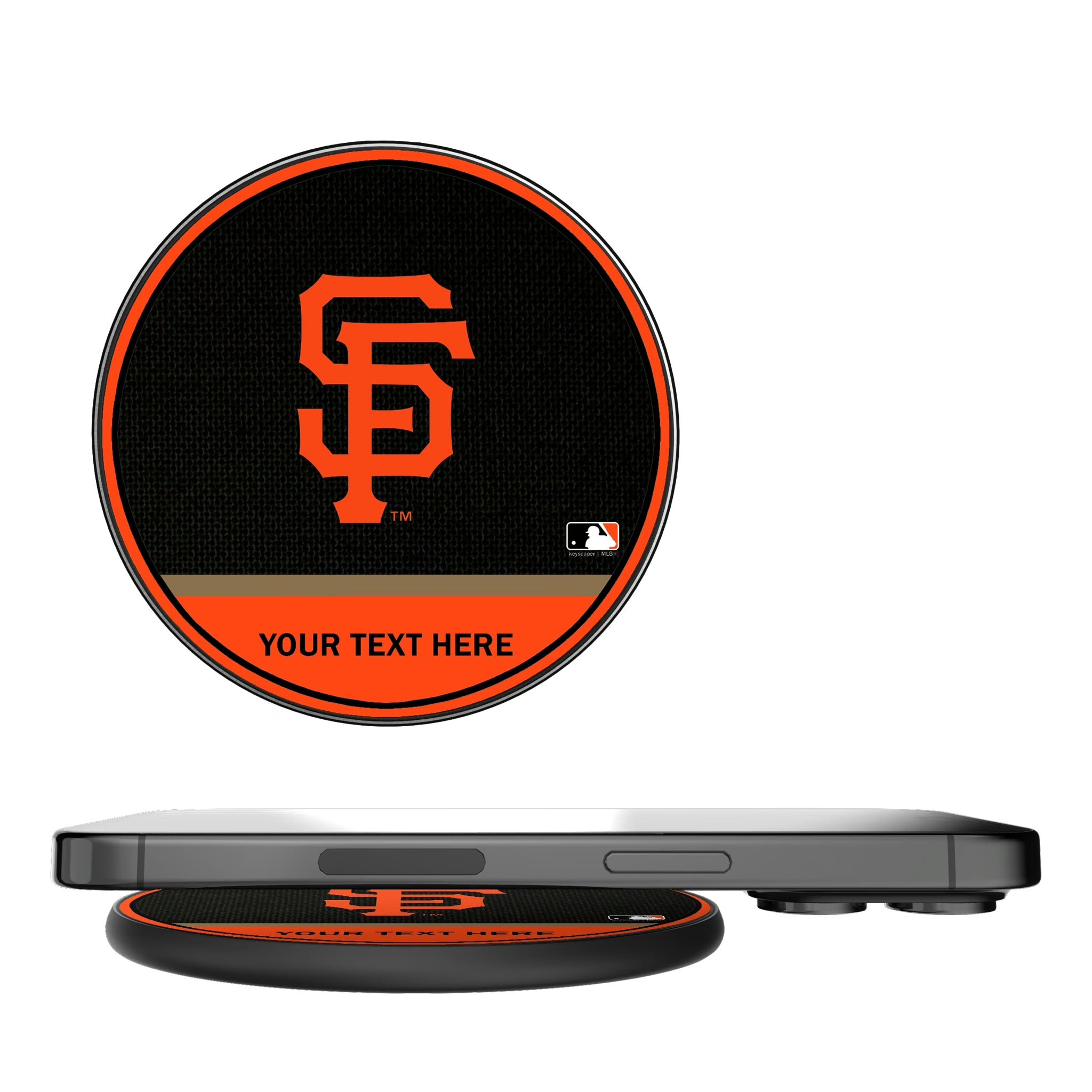 San Francisco Giants Personalized Endzone Solid 15-Watt Wireless Charger