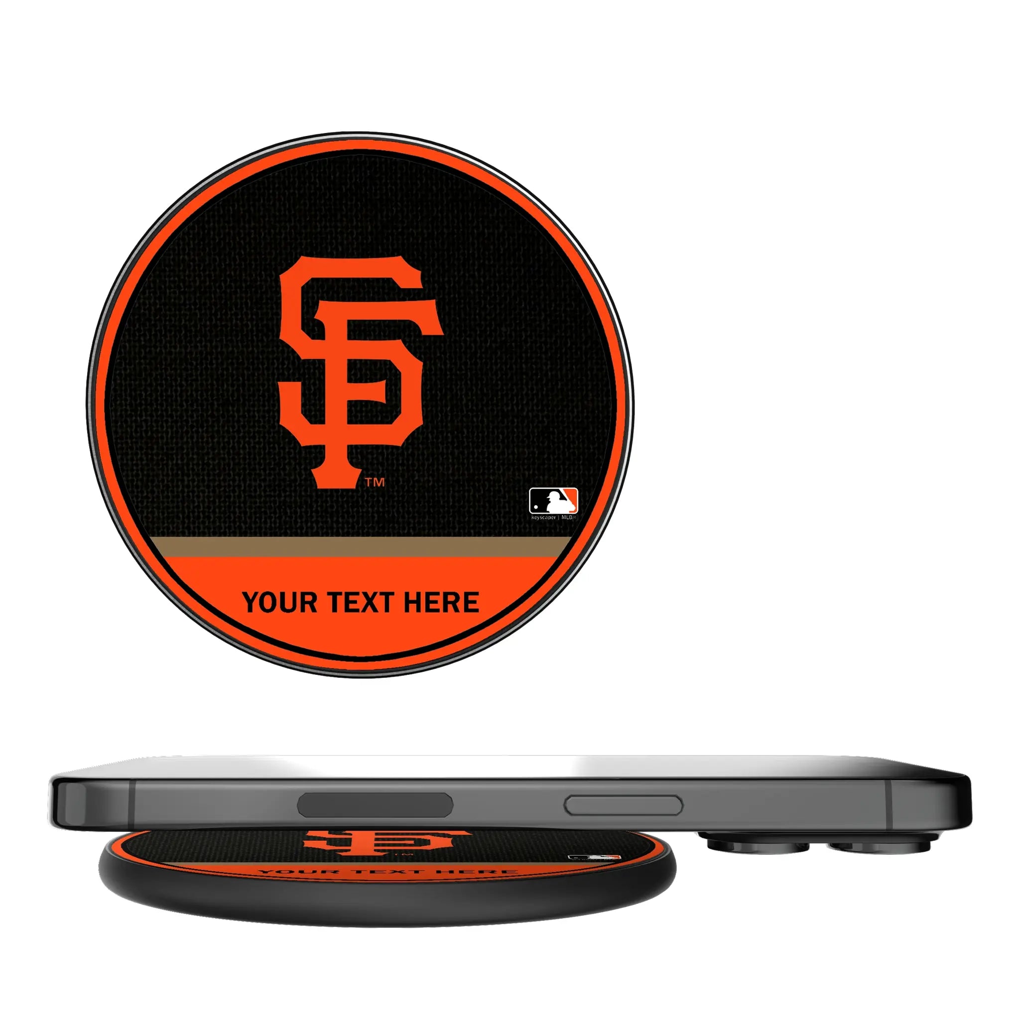 San Francisco Giants Personalized Endzone Solid 15-Watt Wireless Charger