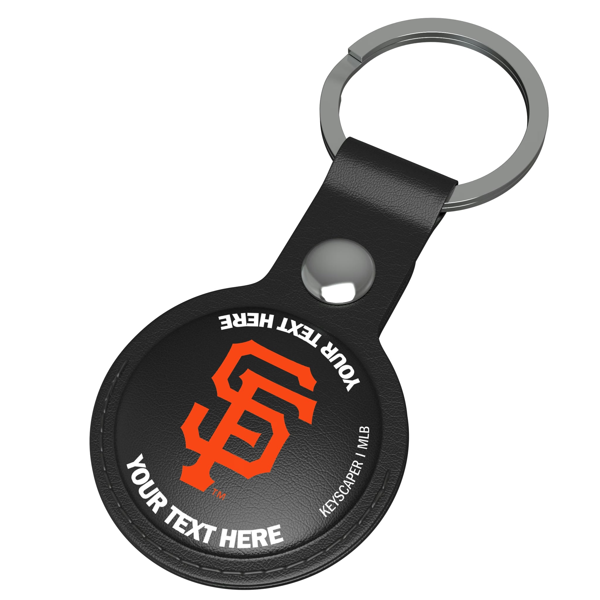 San Francisco Giants Personalized Insignia AirTag Black Airtag Holder - Isometric View