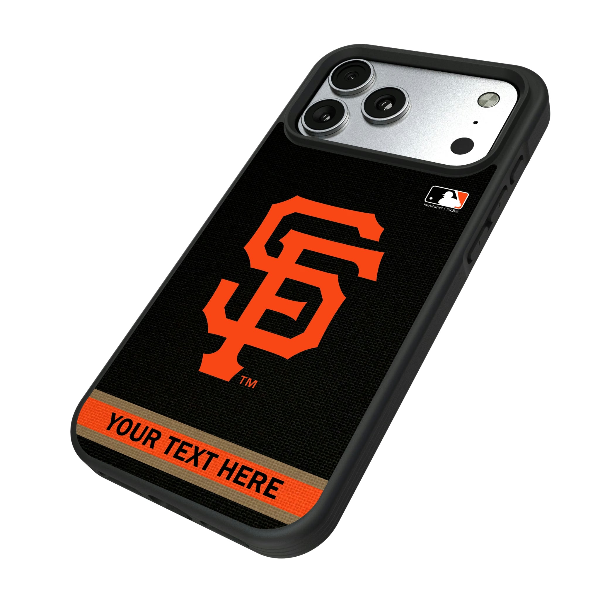 San Francisco Giants Personalized Stripe iPhone Bump Phone Case for Apple iPhone - Isometric View#Device_iPhone 17 Pro Max