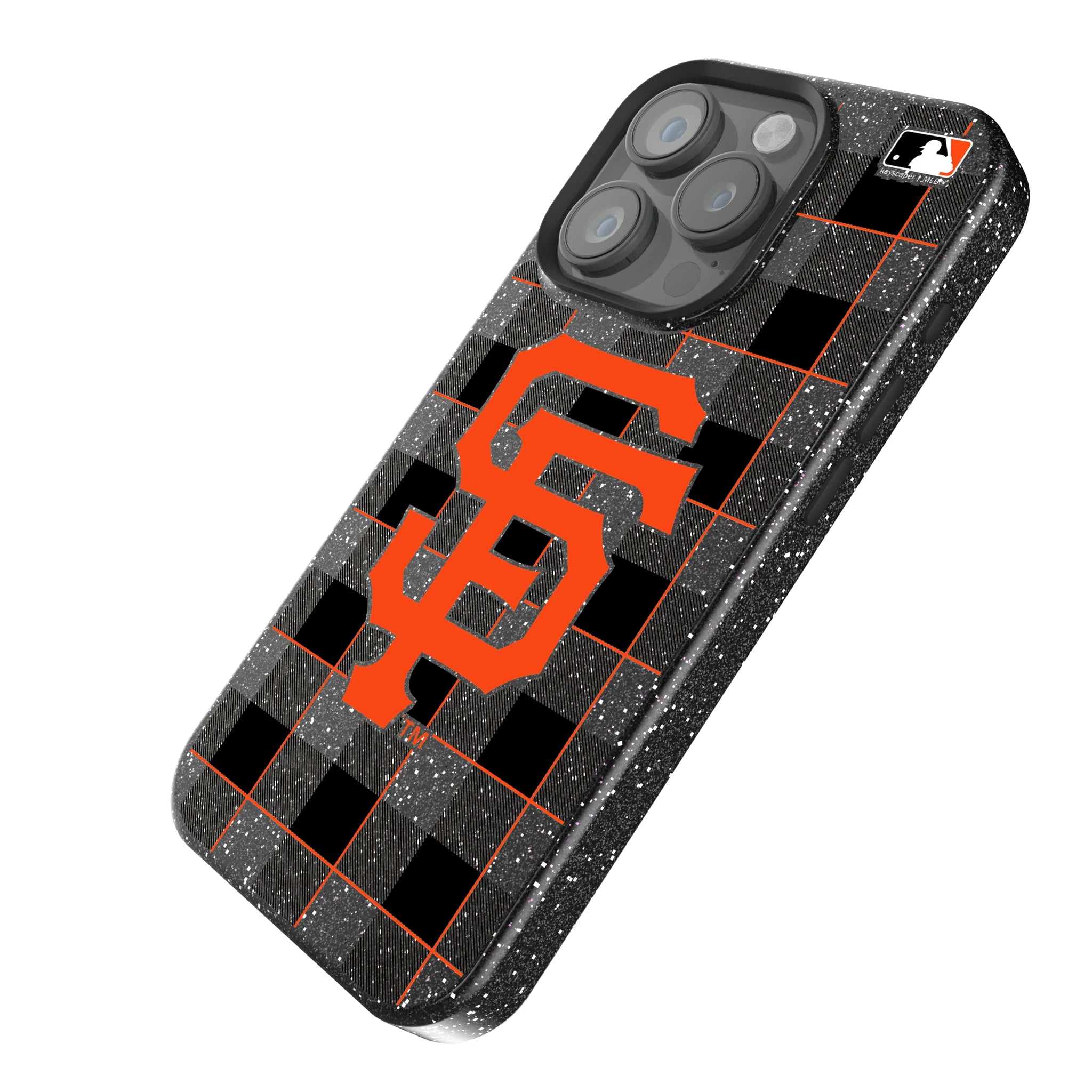 San Francisco Giants Plaid iPhone Bling Phone Case for Apple iPhone - Isometric View