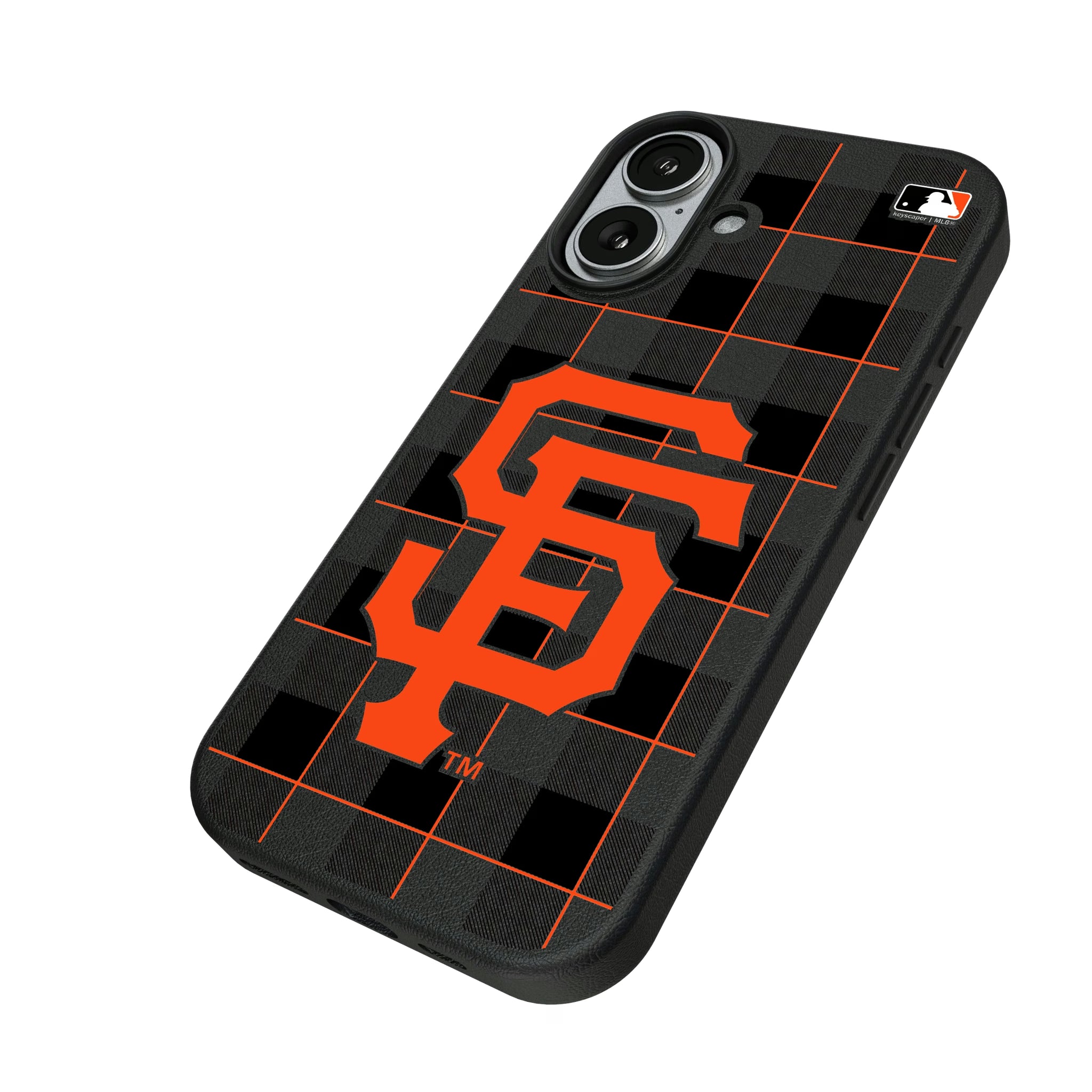 San Francisco Giants Plaid iPhone MagSafe Compatible Phone Case for Apple iPhone - Isometric View#Device_iPhone 17