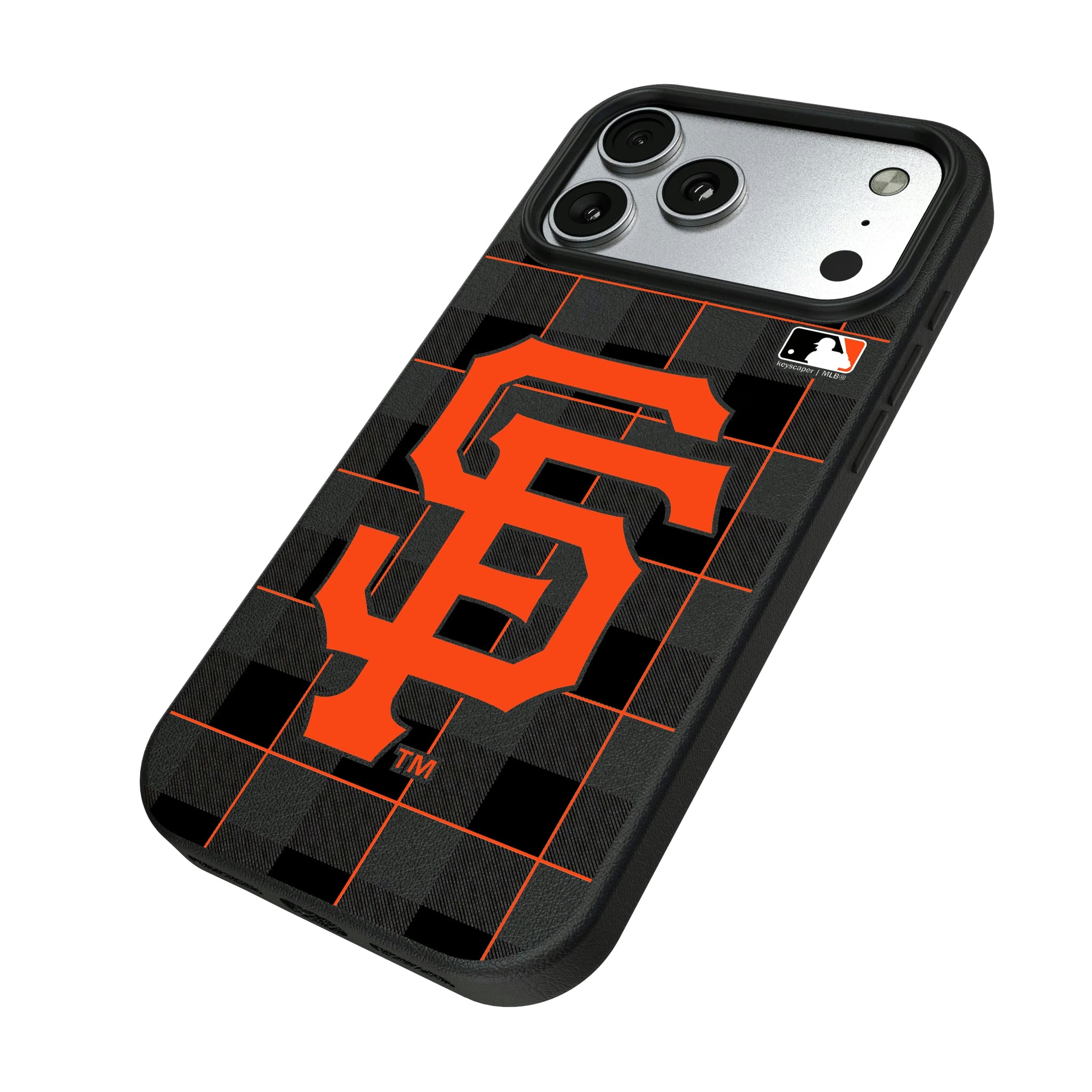 San Francisco Giants Plaid iPhone MagSafe Compatible Phone Case for Apple iPhone - Isometric View#Device_iPhone 17 Pro Max