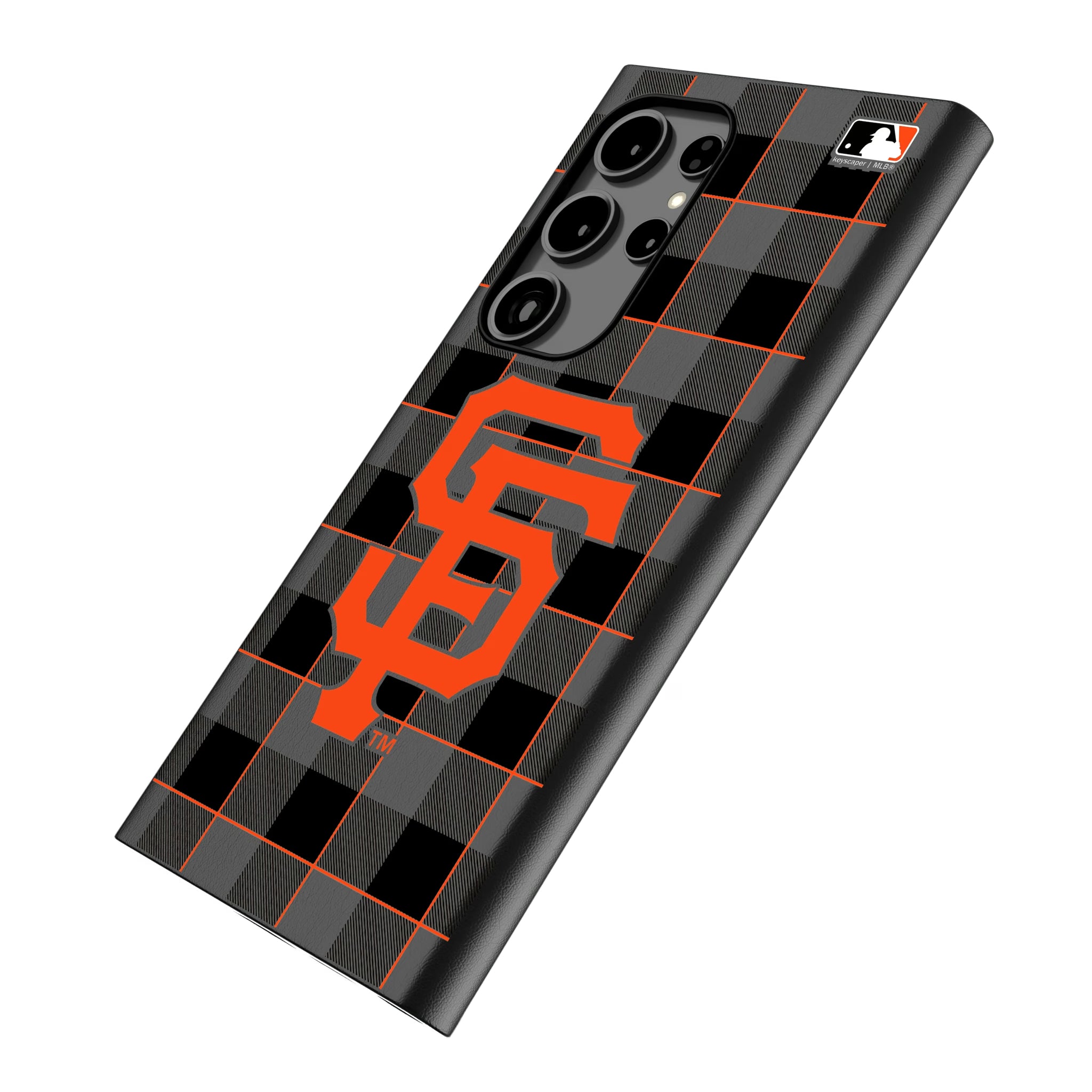 San Francisco Giants Plaid Galaxy MagSafe Compatible Phone Case for Samsung Galaxy - Isometric View