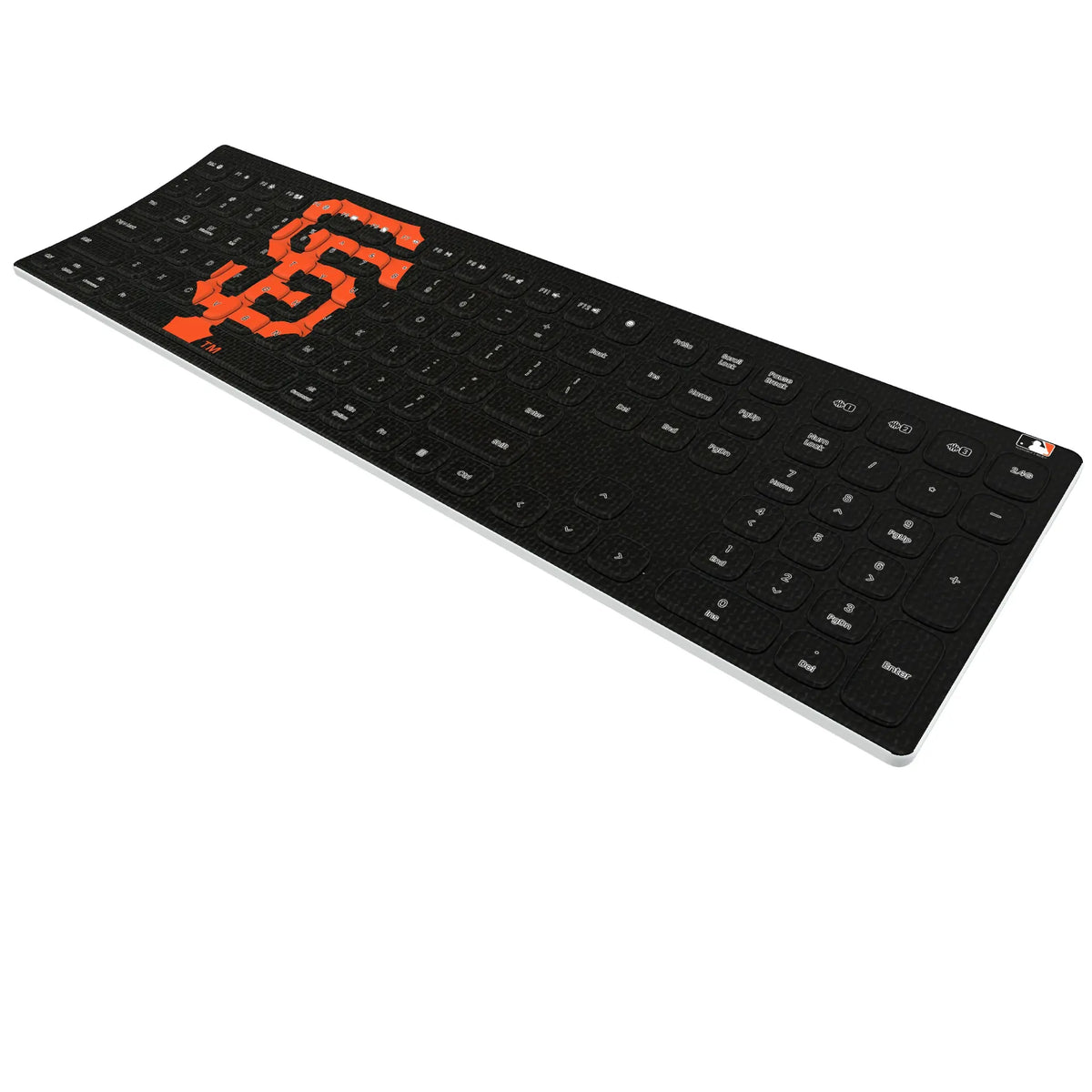 San Francisco Giants Solid KKB605 Curved Wireless Keyboard - Isometric View