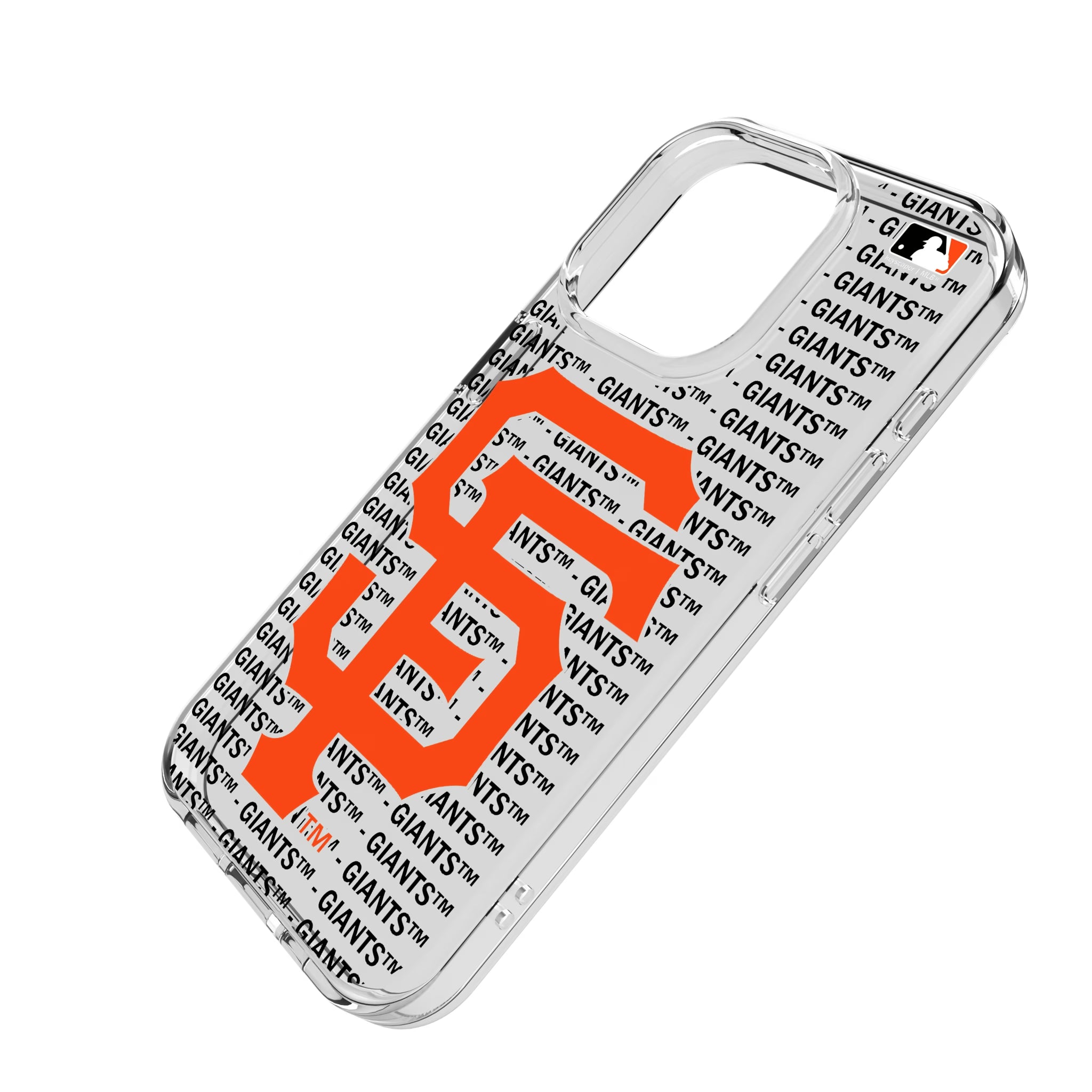 San Francisco Giants Text Backdrop iPhone Clear Phone Case for Apple iPhone - Isometric View