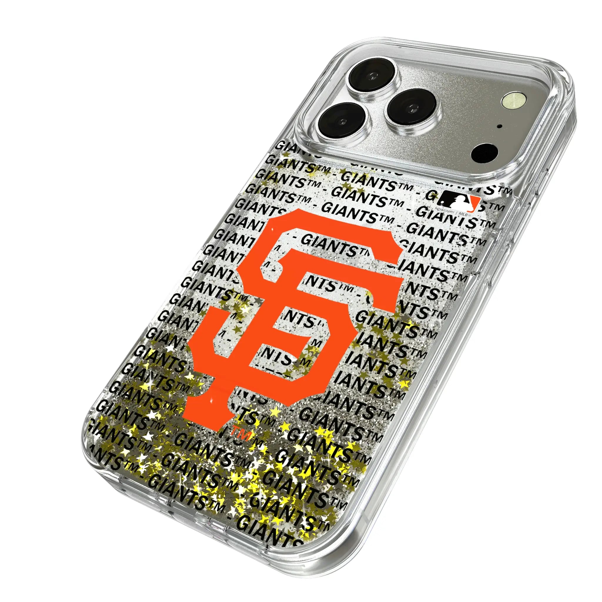 San Francisco Giants Text Backdrop iPhone Glitter Phone Case for Apple iPhone - Isometric View