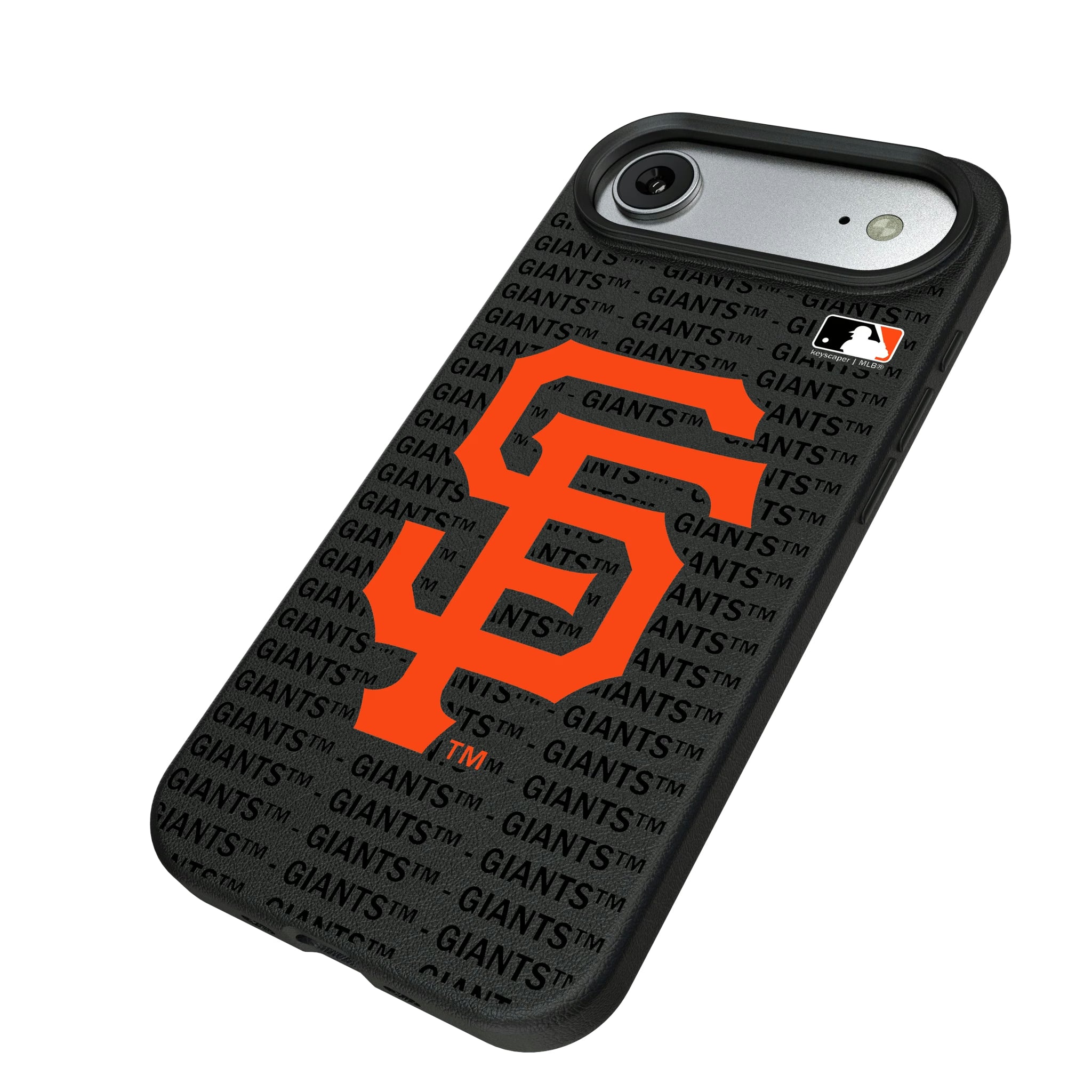 San Francisco Giants Text Backdrop iPhone MagSafe Compatible Phone Case for Apple iPhone - Isometric View#Device_iPhone Air