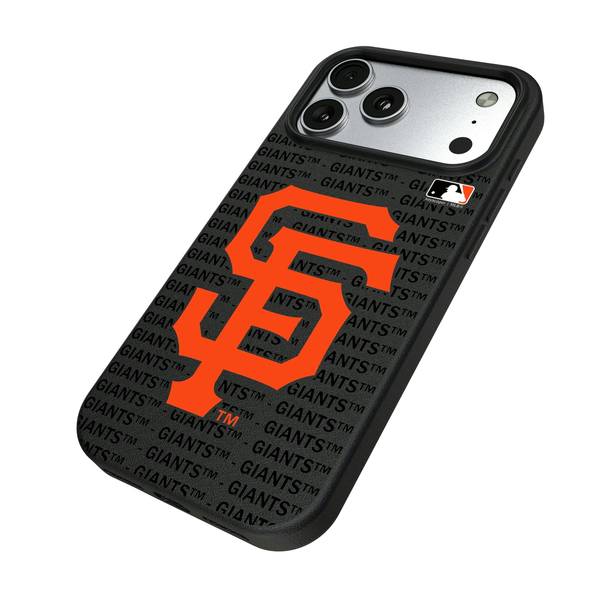 San Francisco Giants Text Backdrop iPhone MagSafe Compatible Phone Case for Apple iPhone - Isometric View#Device_iPhone 17 Pro Max