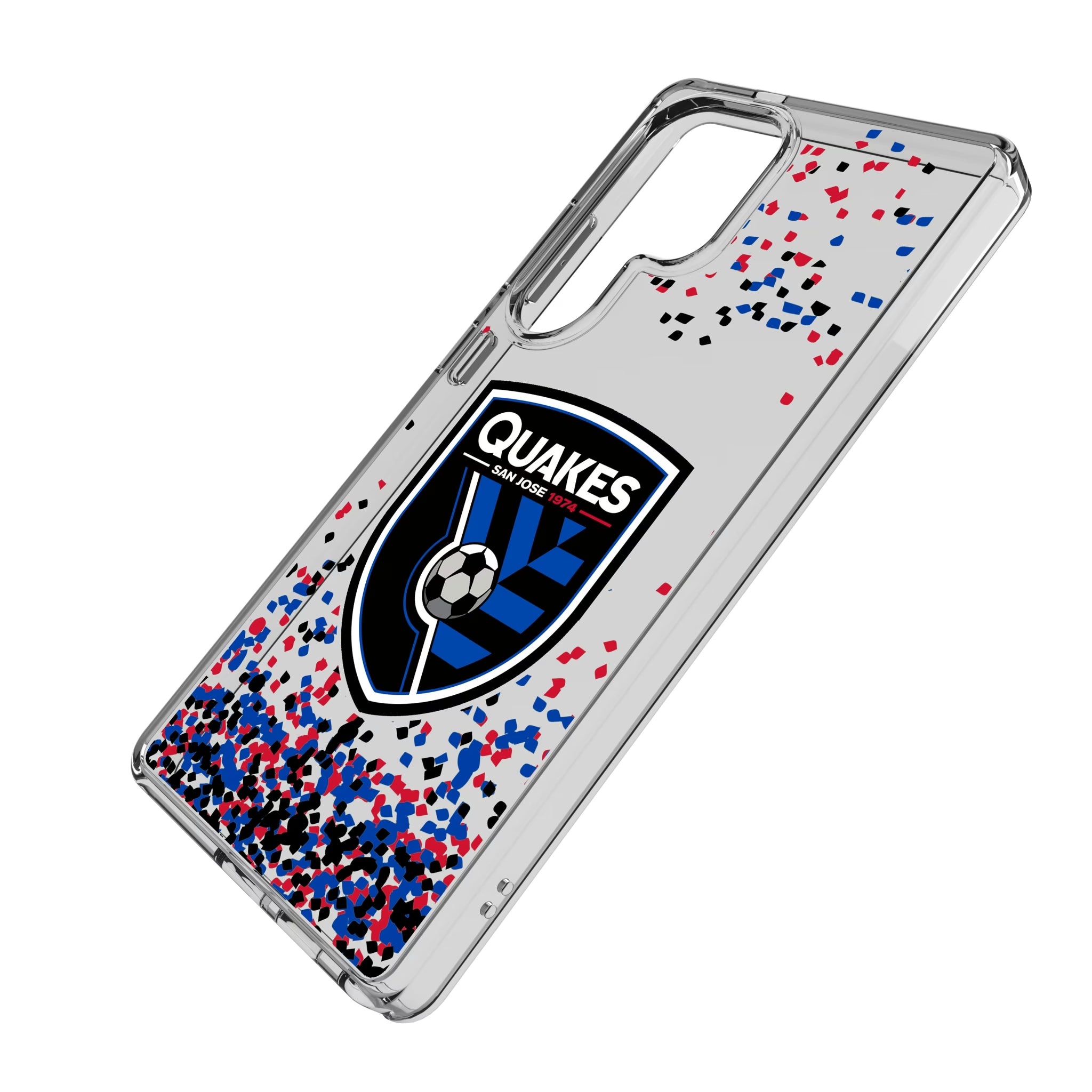 San Jose Earthquakes Confetti Galaxy Clear Phone Case for Samsung Galaxy - Isometric View