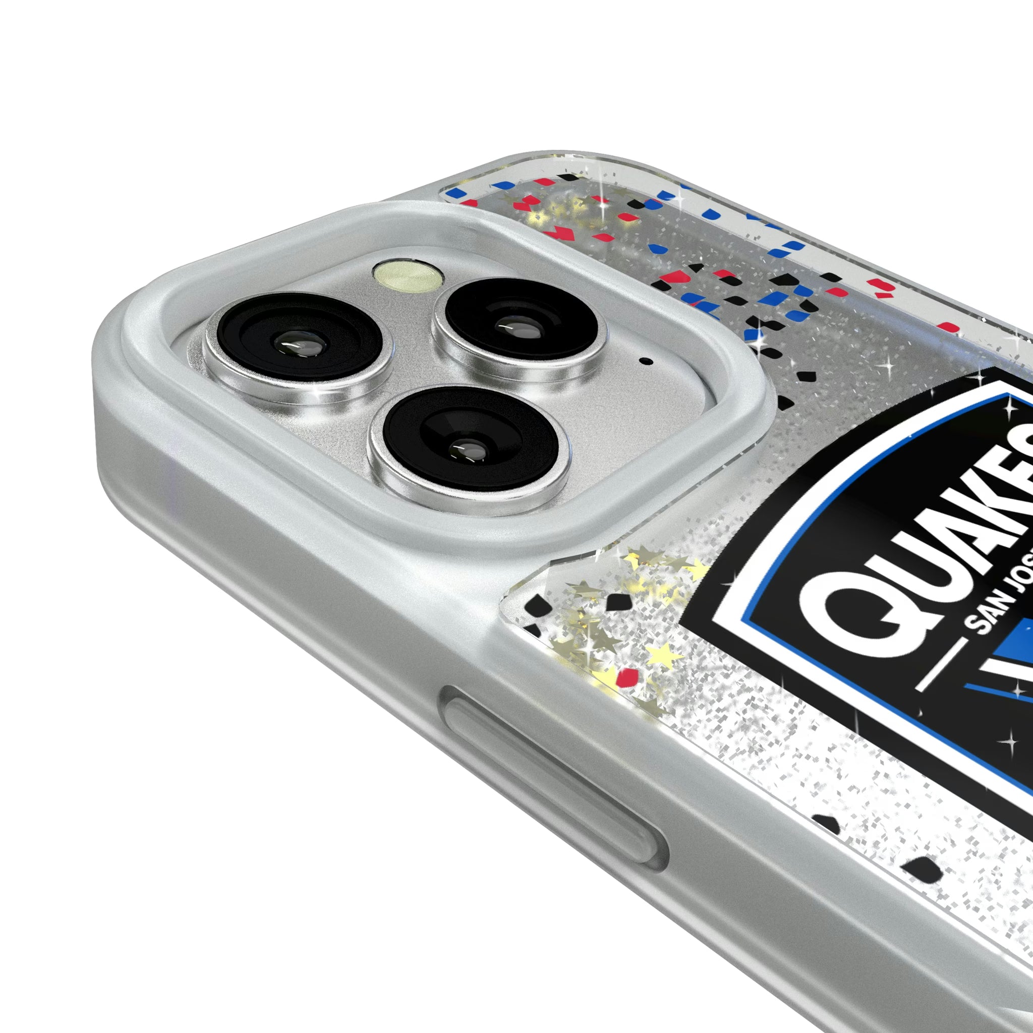 San Jose Earthquakes Confetti iPhone Glitter Phone Case for Apple iPhone - Detail#Device_iPhone 16 Pro