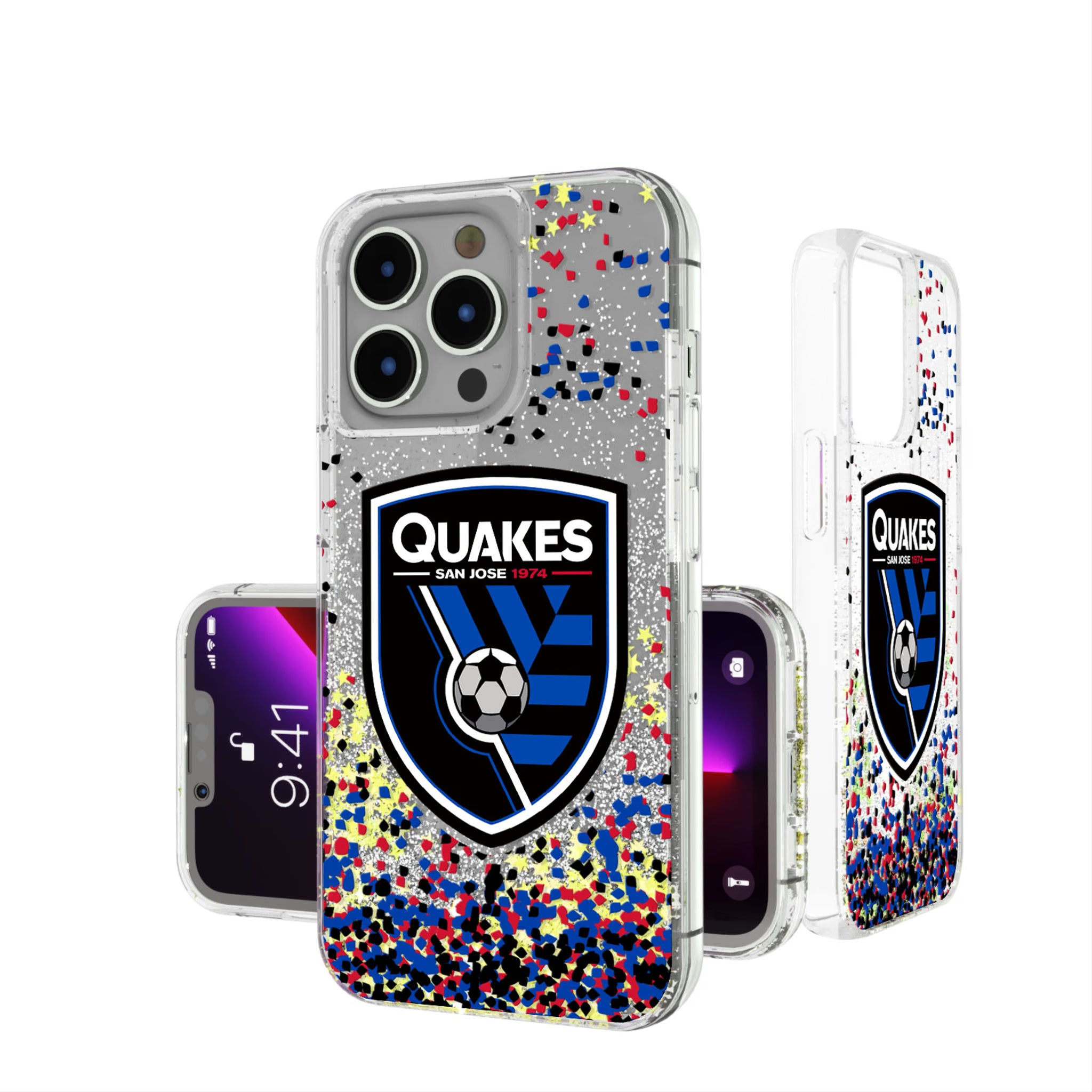 San Jose Earthquakes Confetti iPhone Glitter Phone Case for Apple iPhone