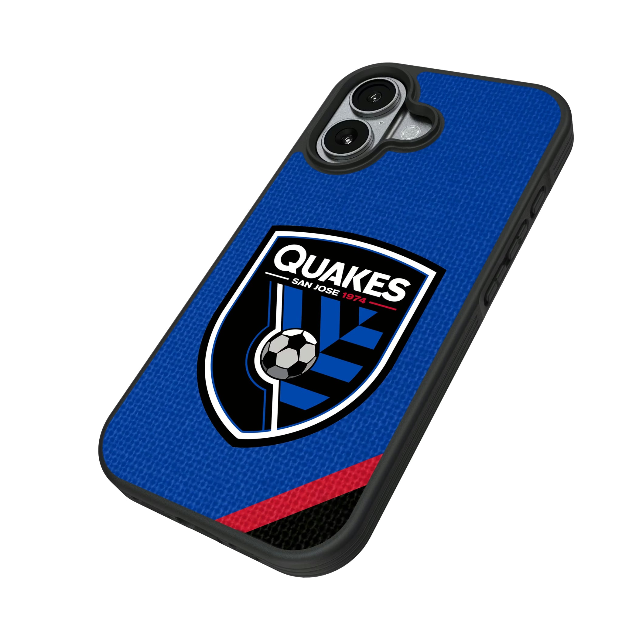 San Jose Earthquakes Diagonal Stripe iPhone Bump Phone Case for Apple iPhone - Isometric View#Device_iPhone 17