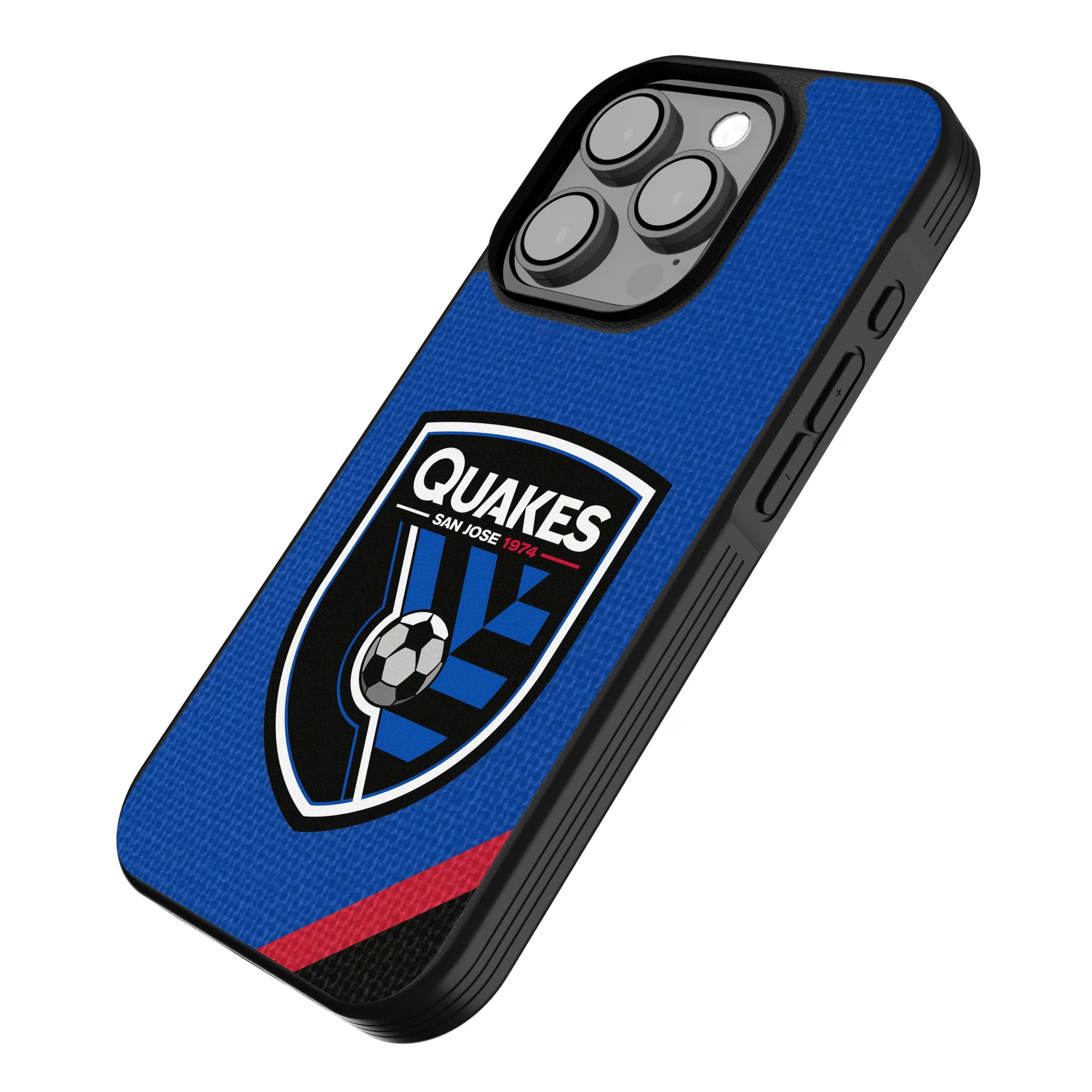 San Jose Earthquakes Diagonal Stripe iPhone Bump Phone Case for Apple iPhone - Isometric View