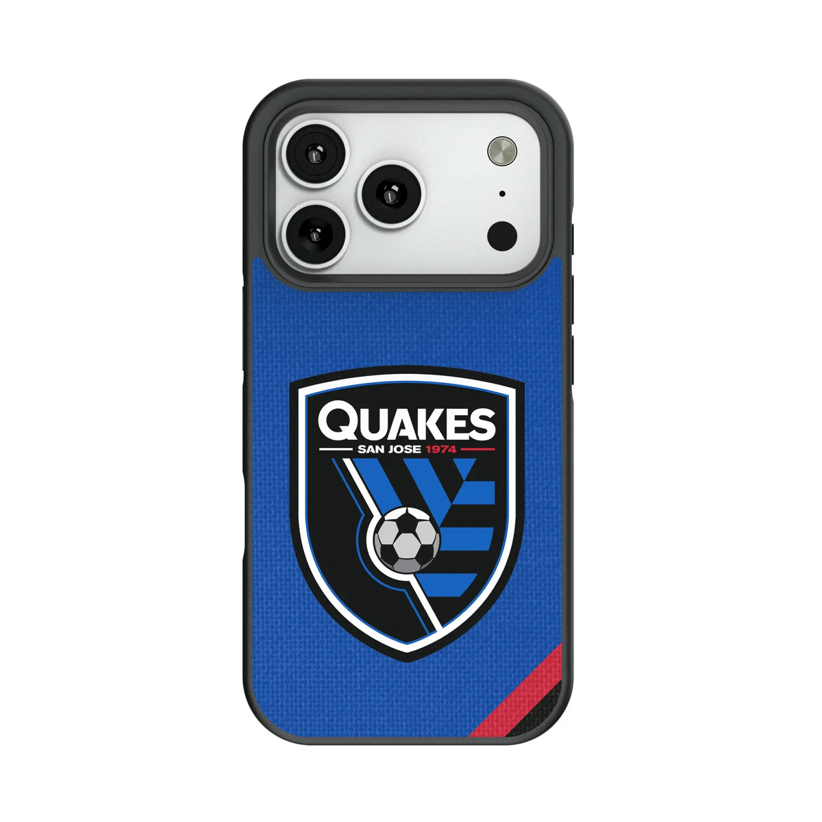 San Jose Earthquakes Diagonal Stripe Bump Phone Case for Apple iPhone